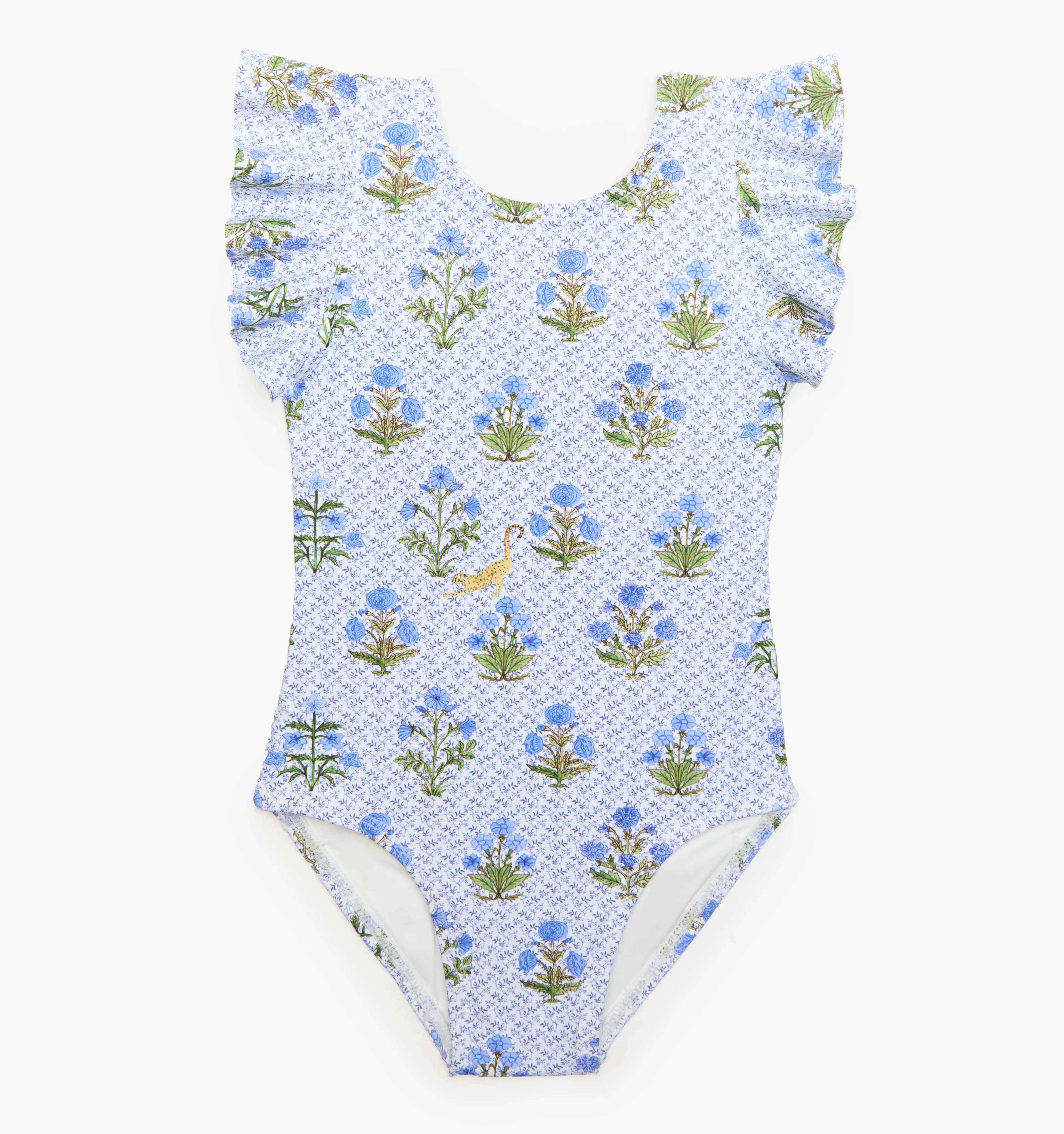 The Baby Rosie Swimsuit - Blue Block Print
