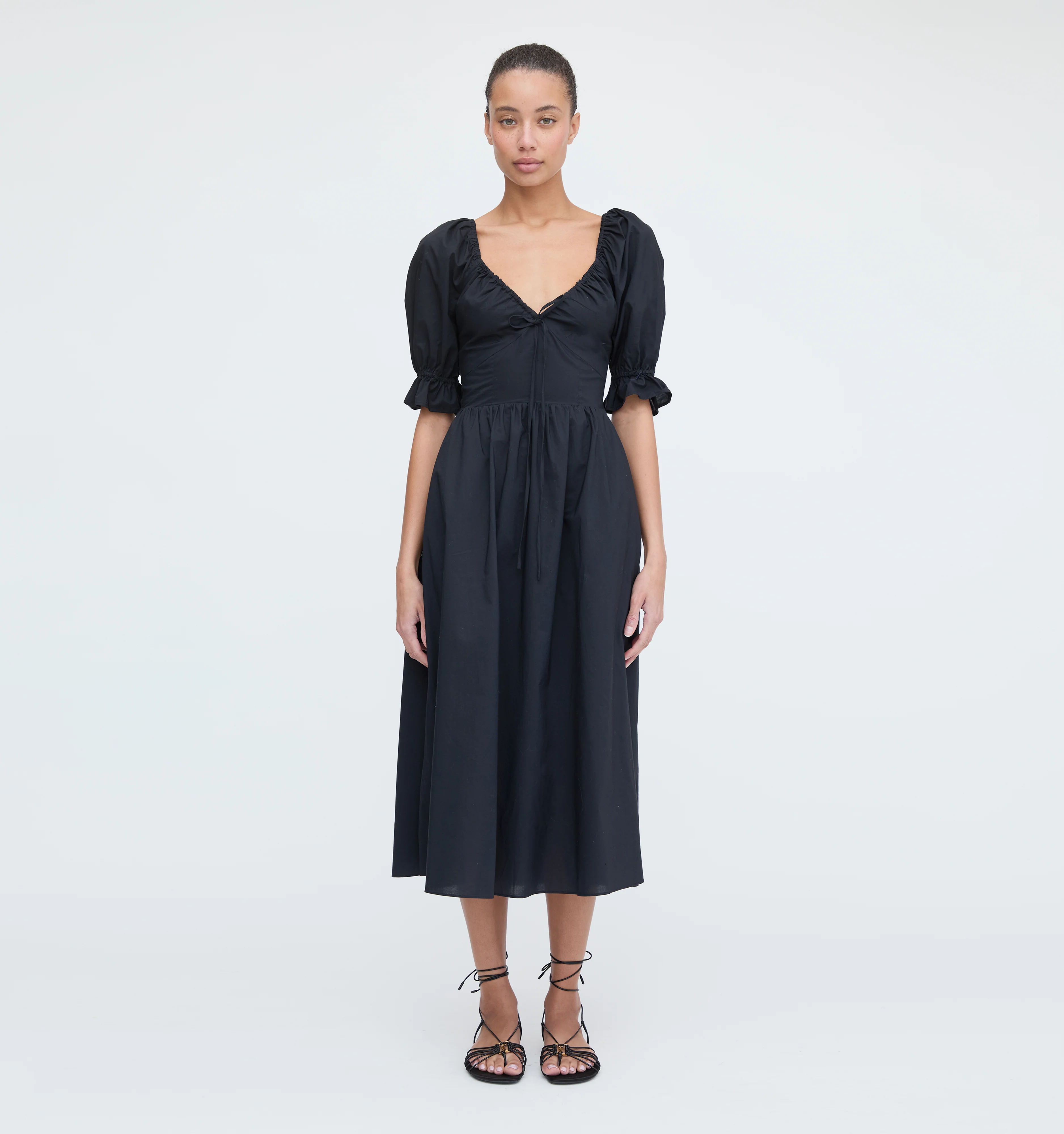 The Ophelia Dress - Black Cotton Voile