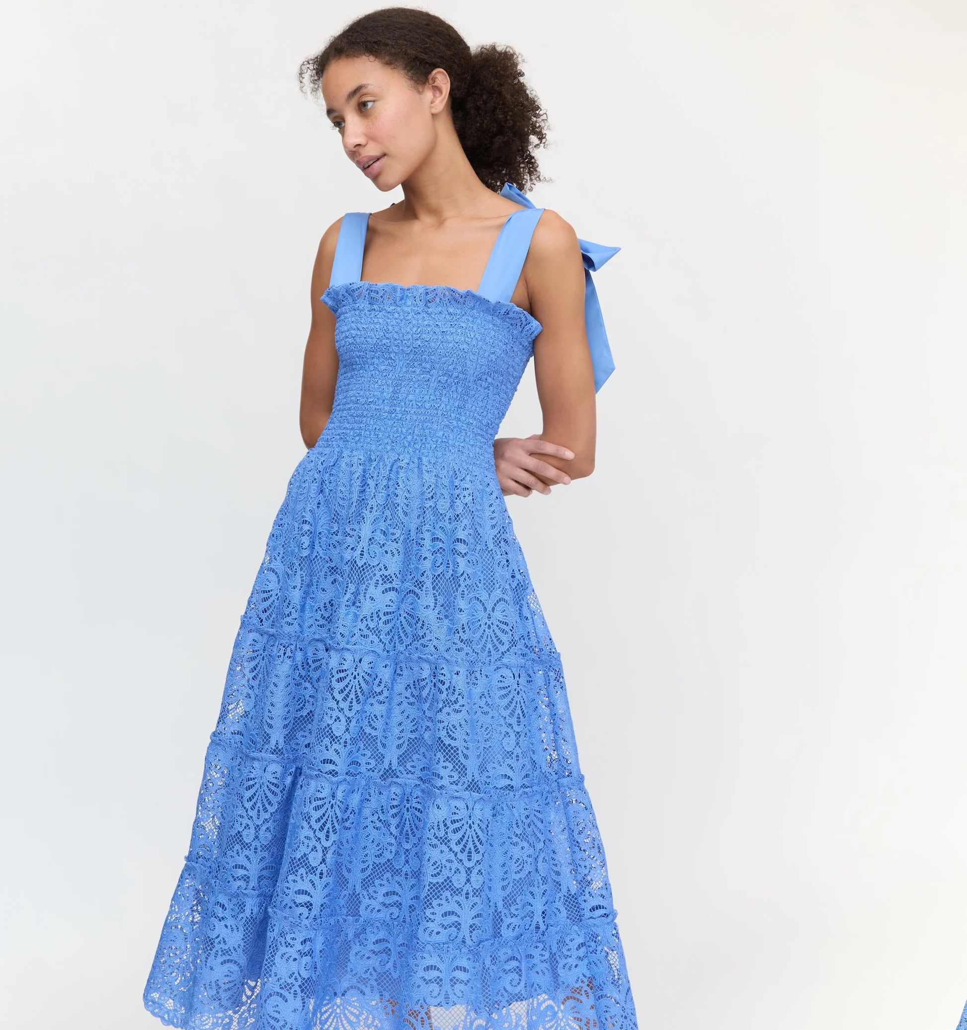 The Ribbon Ellie Nap Dress - Sky Blue Lace