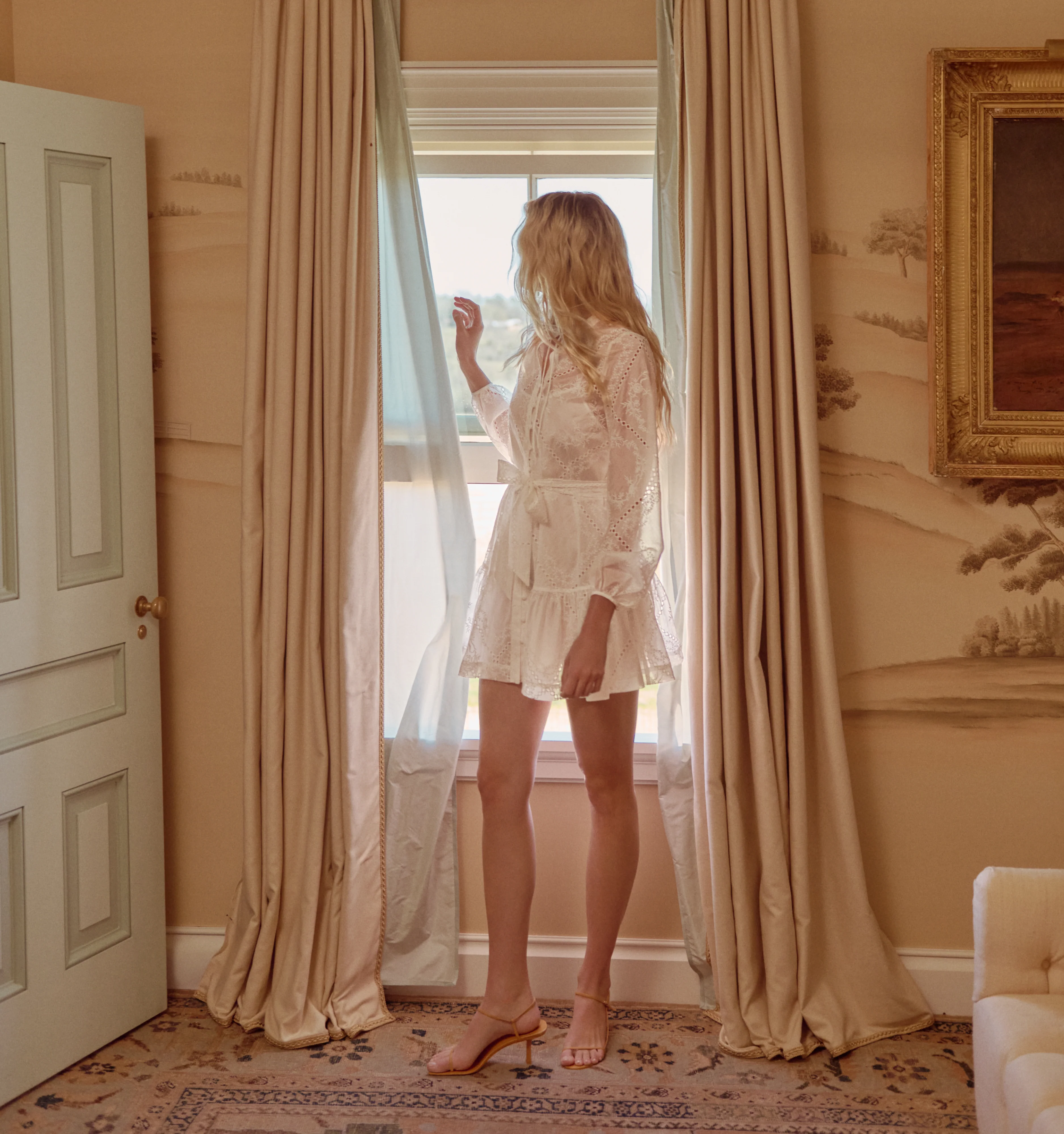 The Yara Mini Dress - White Patchwork Organza