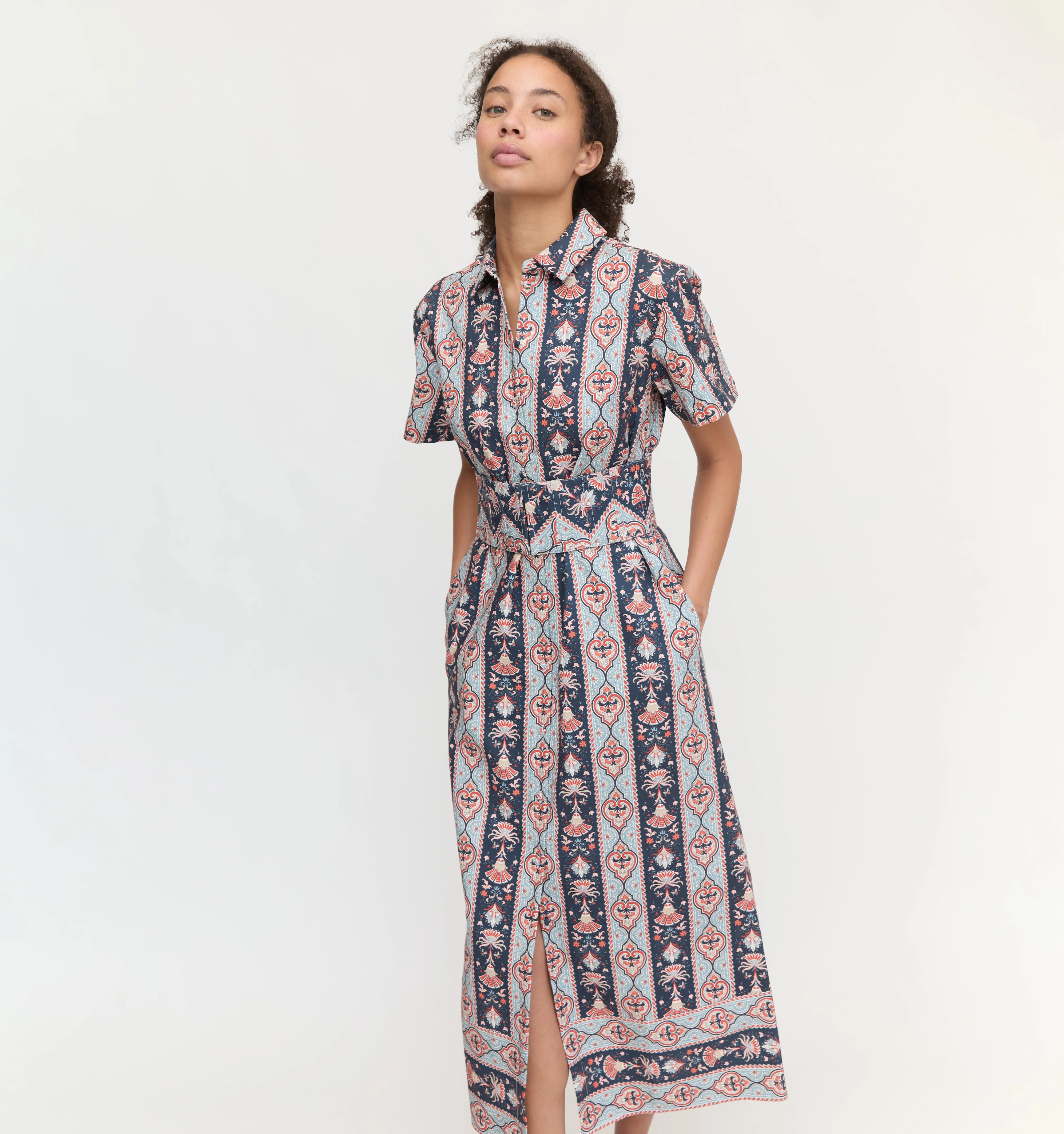The Carolina Shirt Dress - Navy Emma Stripe