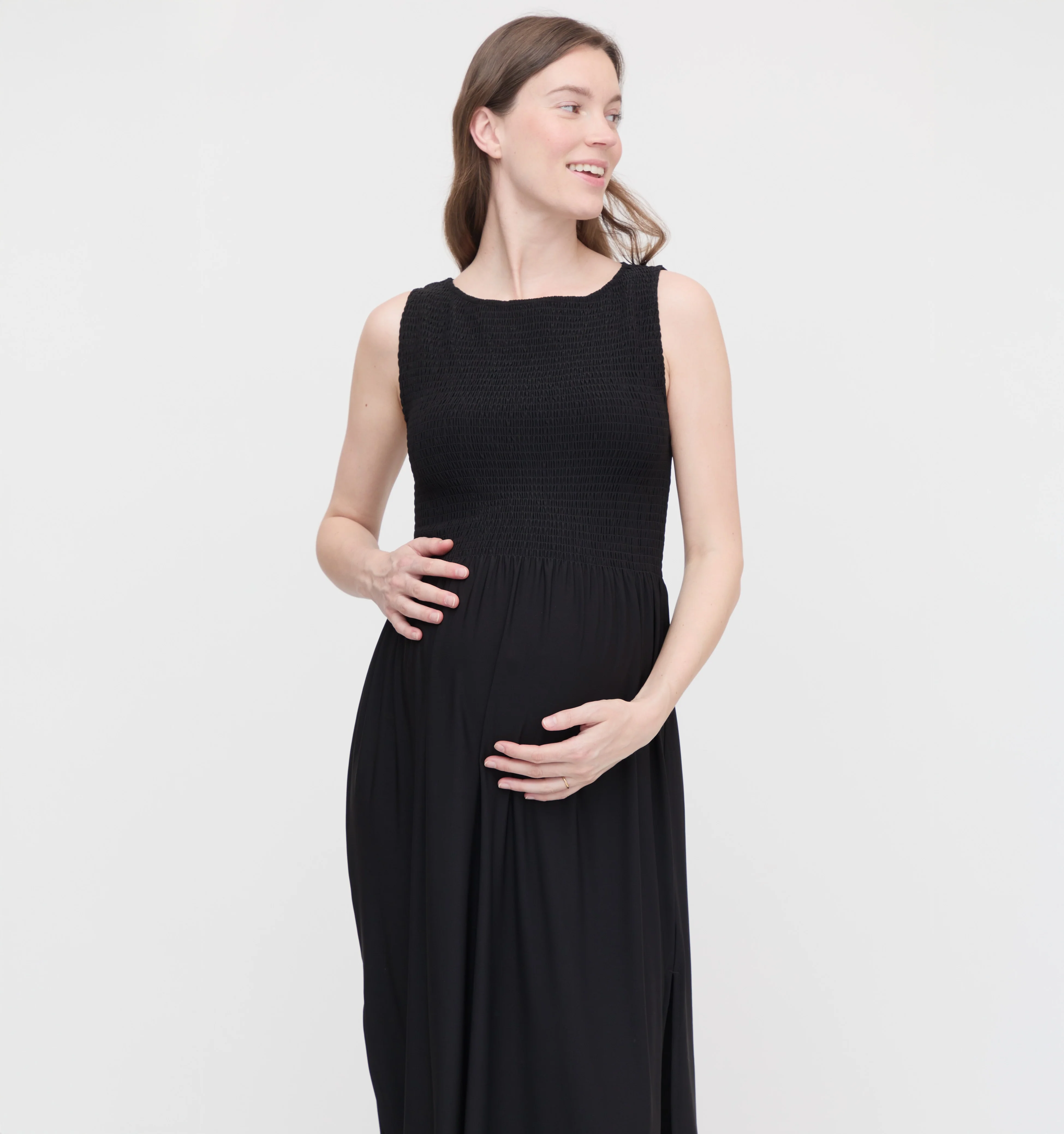 The Maternity Cosima Nap Dress - Black Jersey