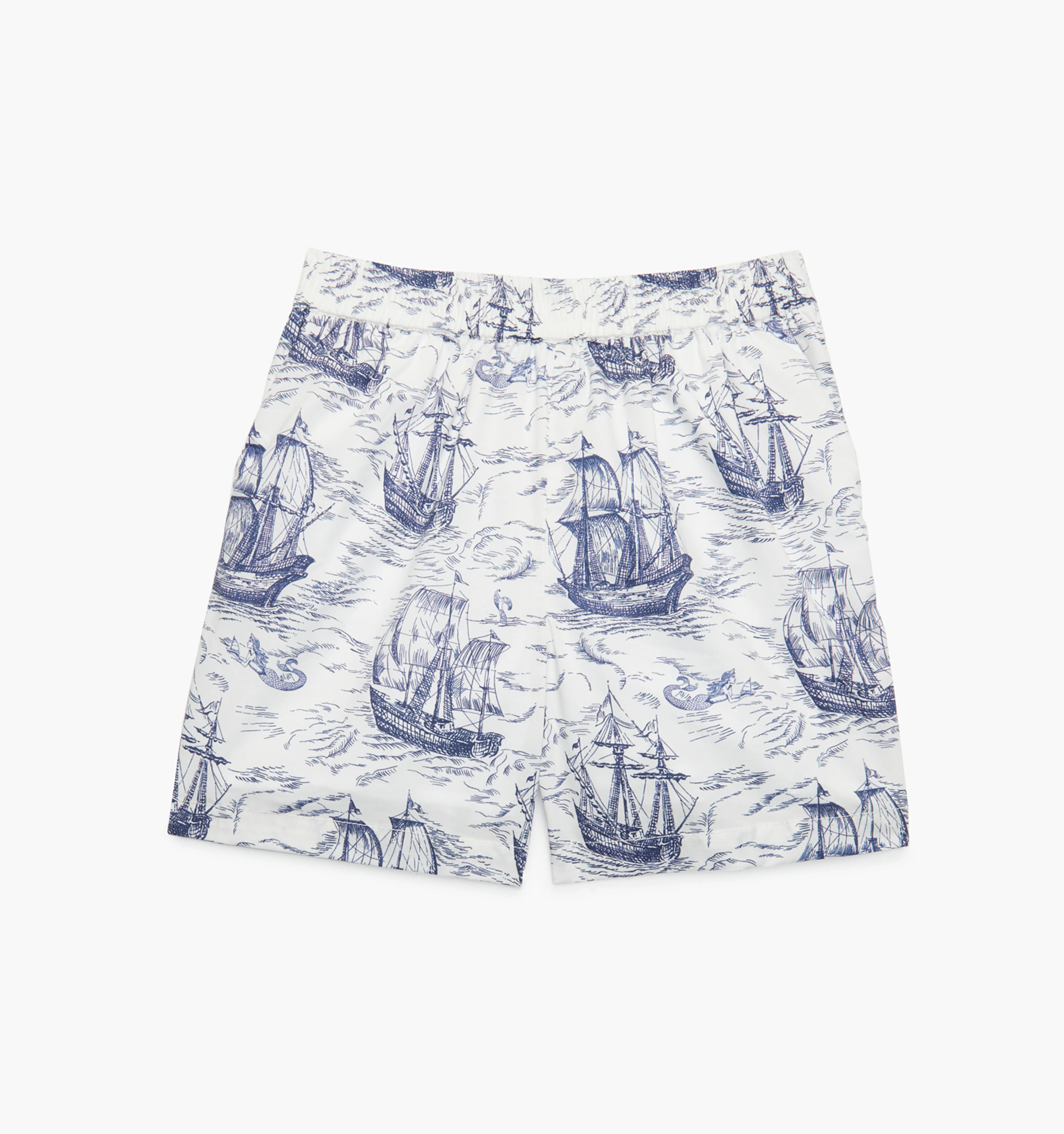 The Baby Leo Shorts - Navy Mariner's Toile