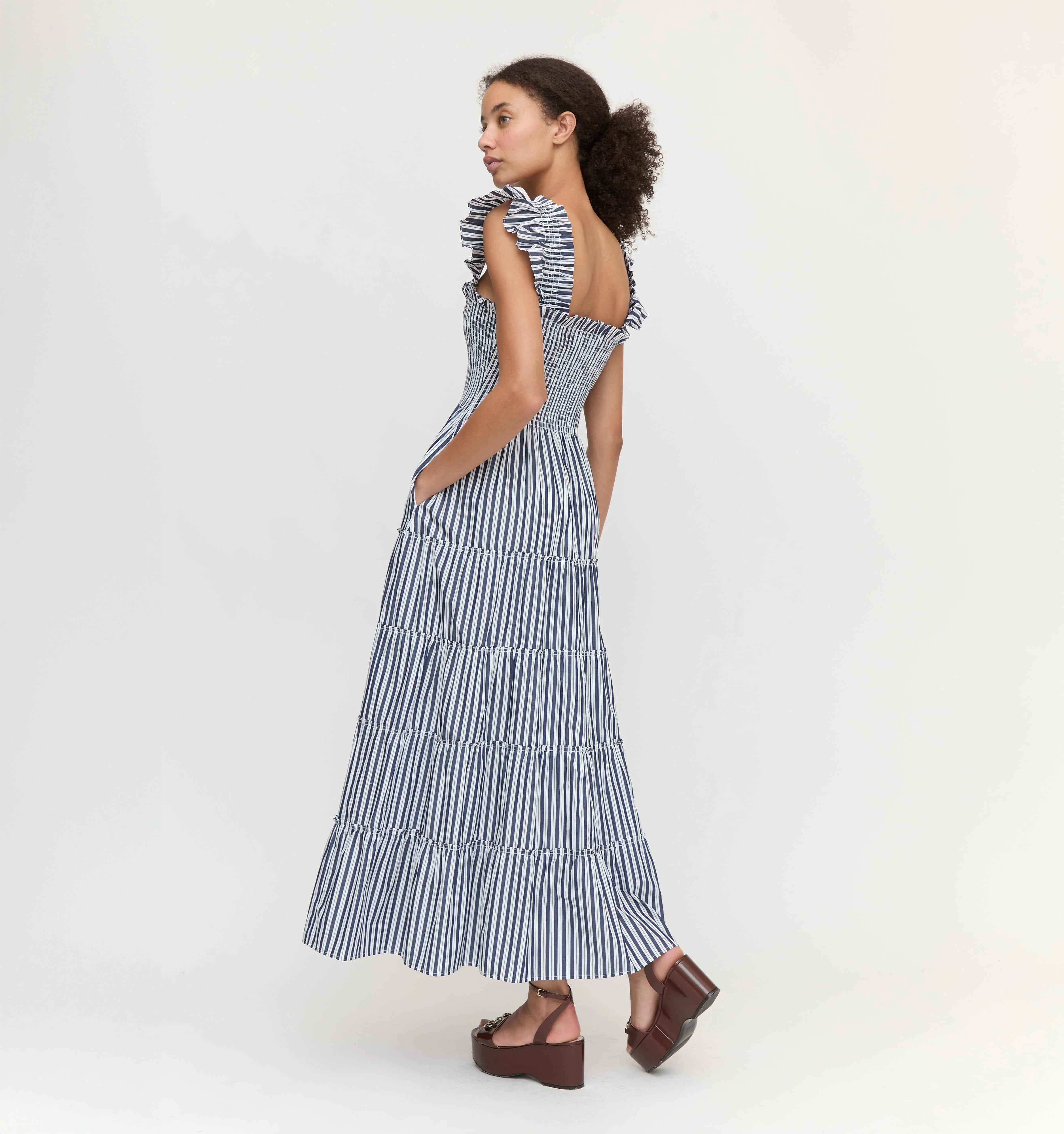 The Ellie Maxi Nap Dress - Navy Stripe