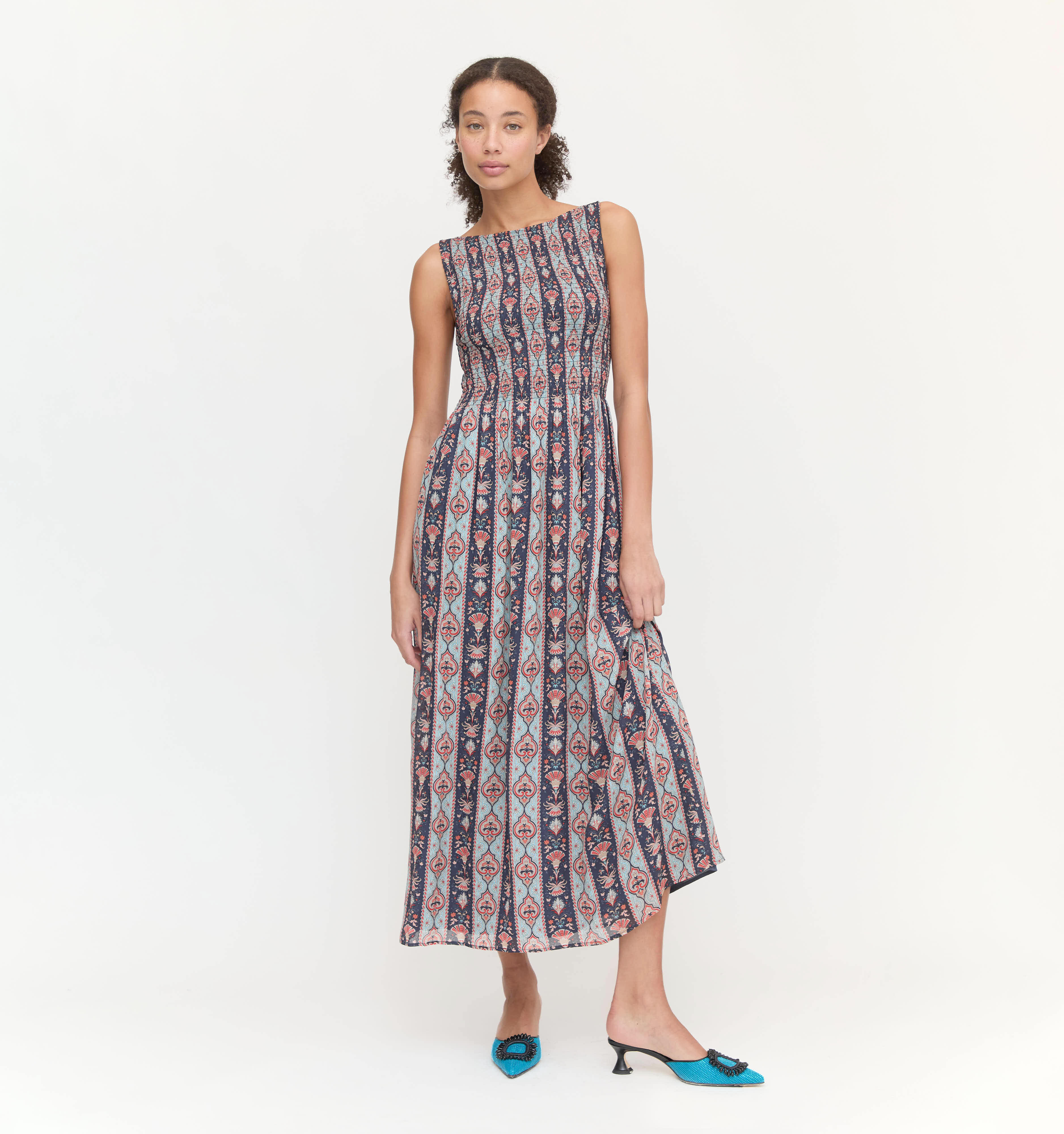 The Cosima Nap Dress - Navy Emma Stripe