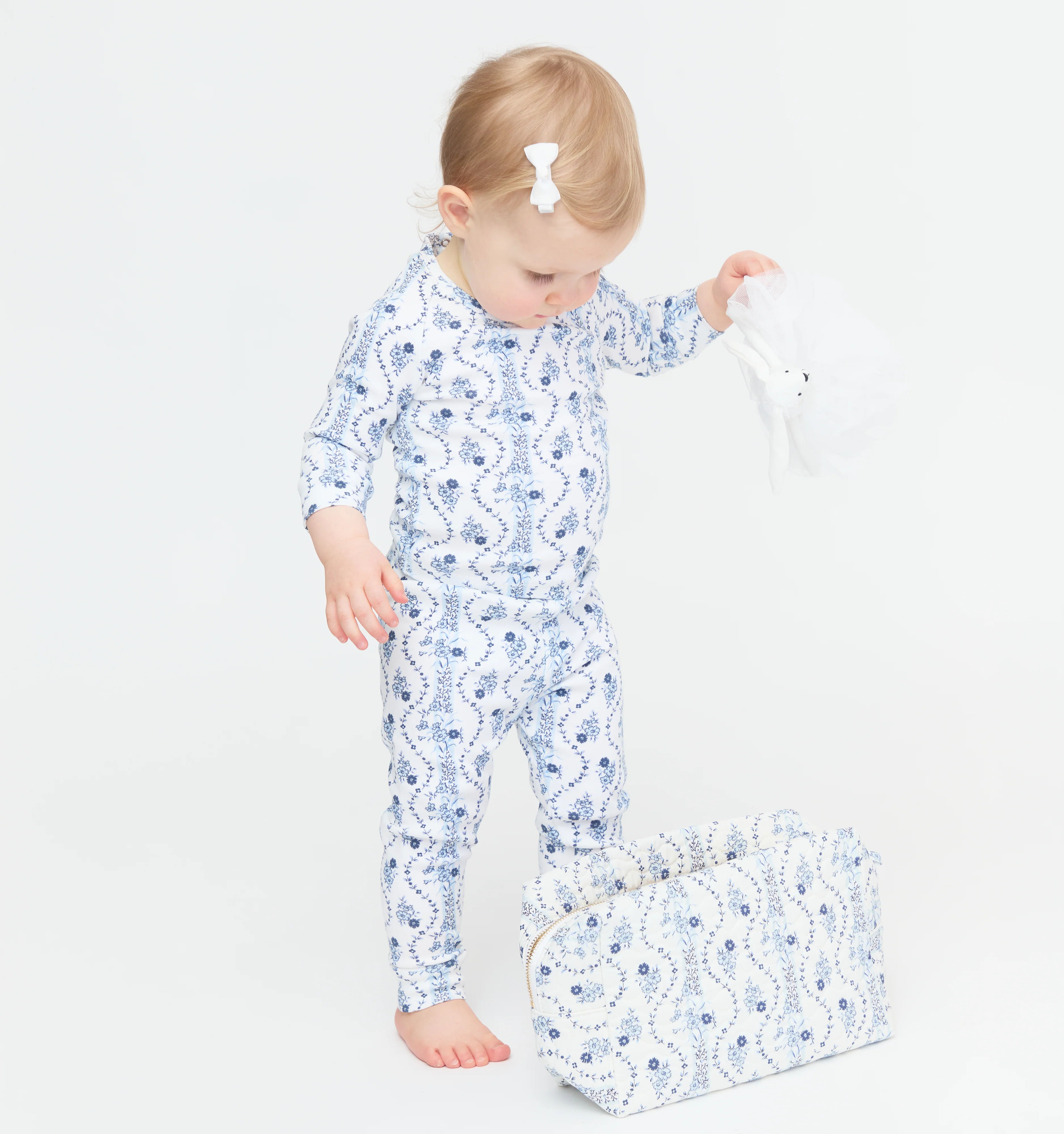 The Baby PJ Set - Blue Vine Stripe