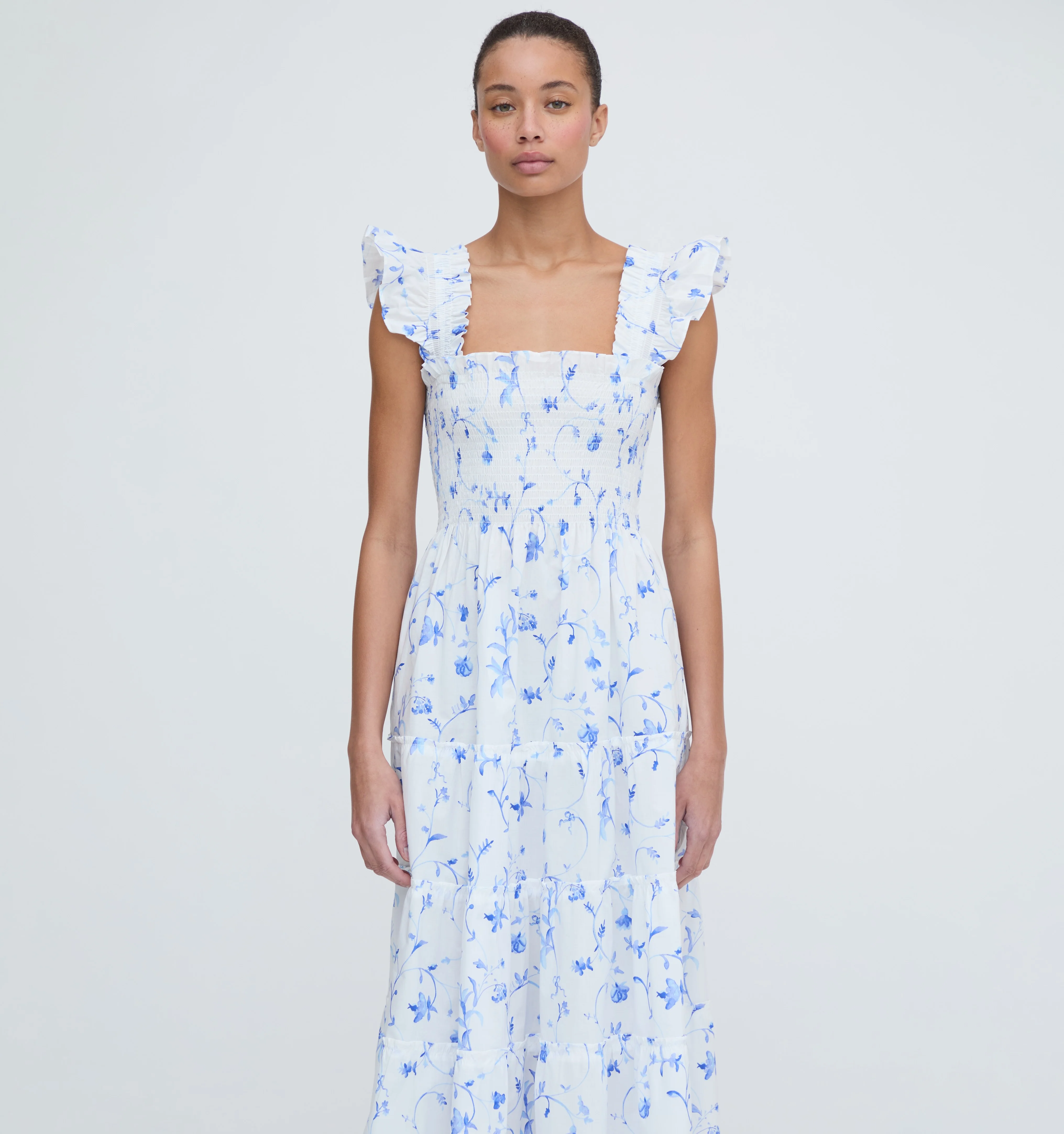 The Ellie Nap Dress - Blue Botanical