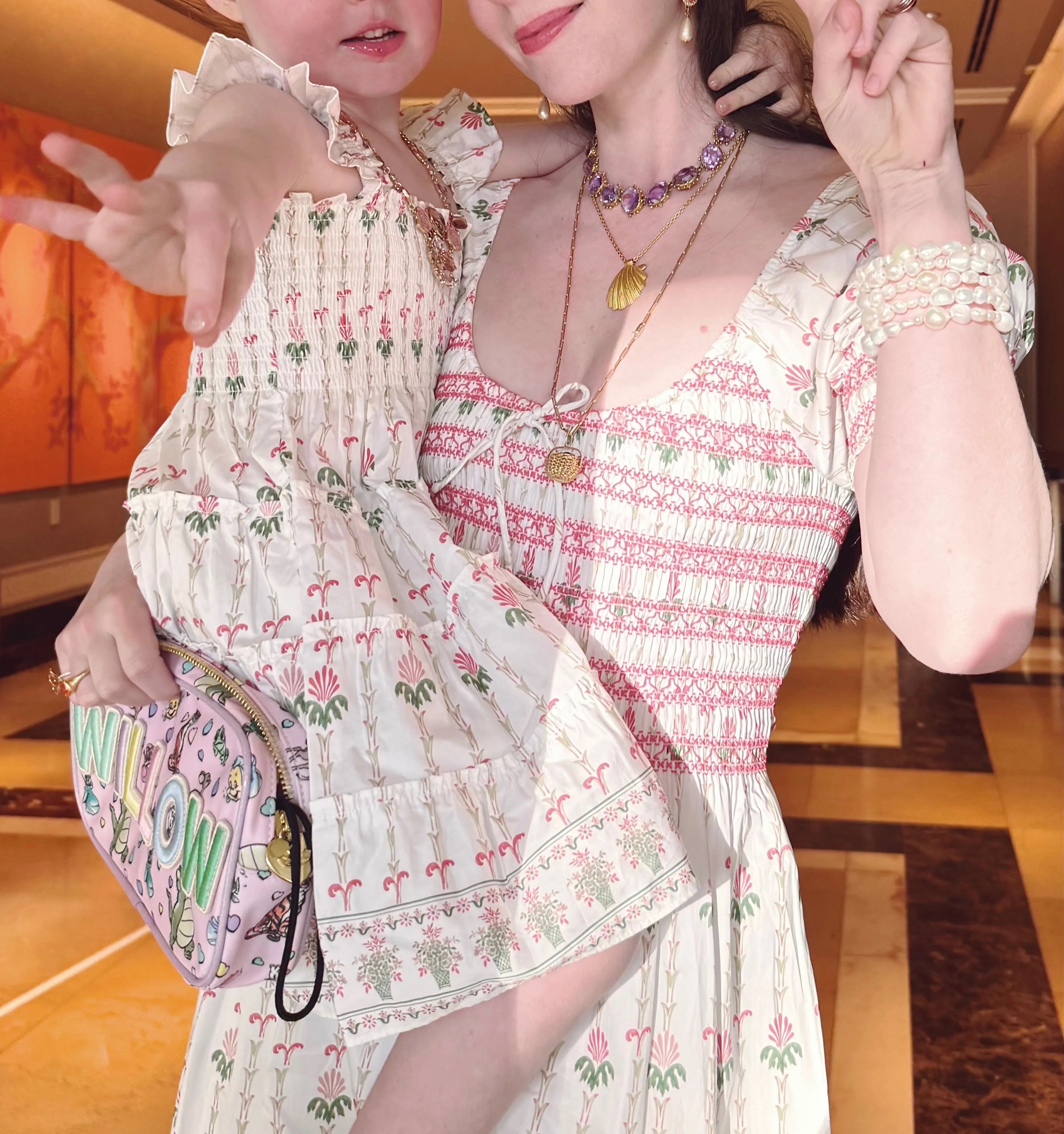 The Tiny Ellie Nap Dress - White Trailing Fern