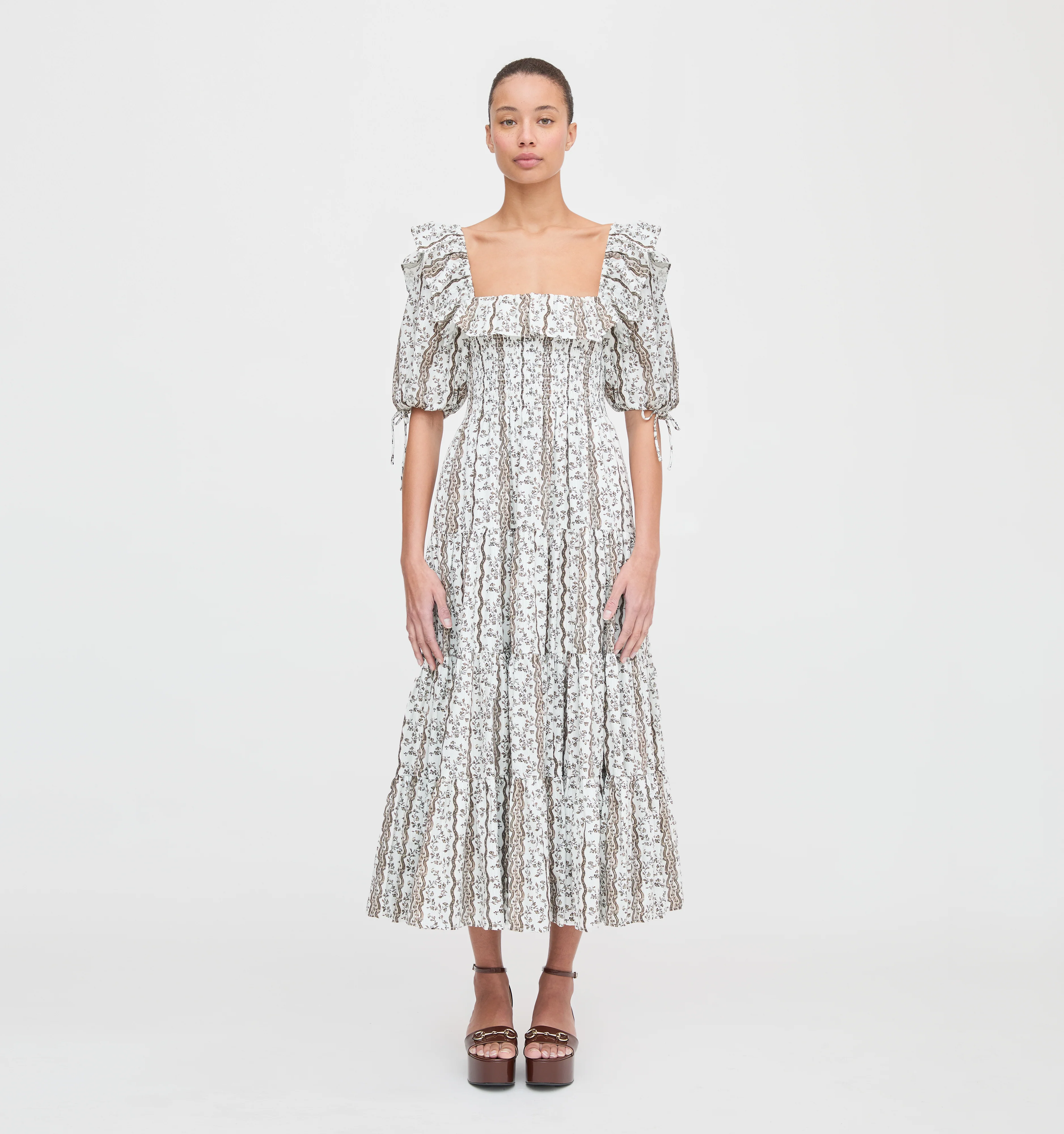 The Corinne Nap Dress - Mocha Provence Floral