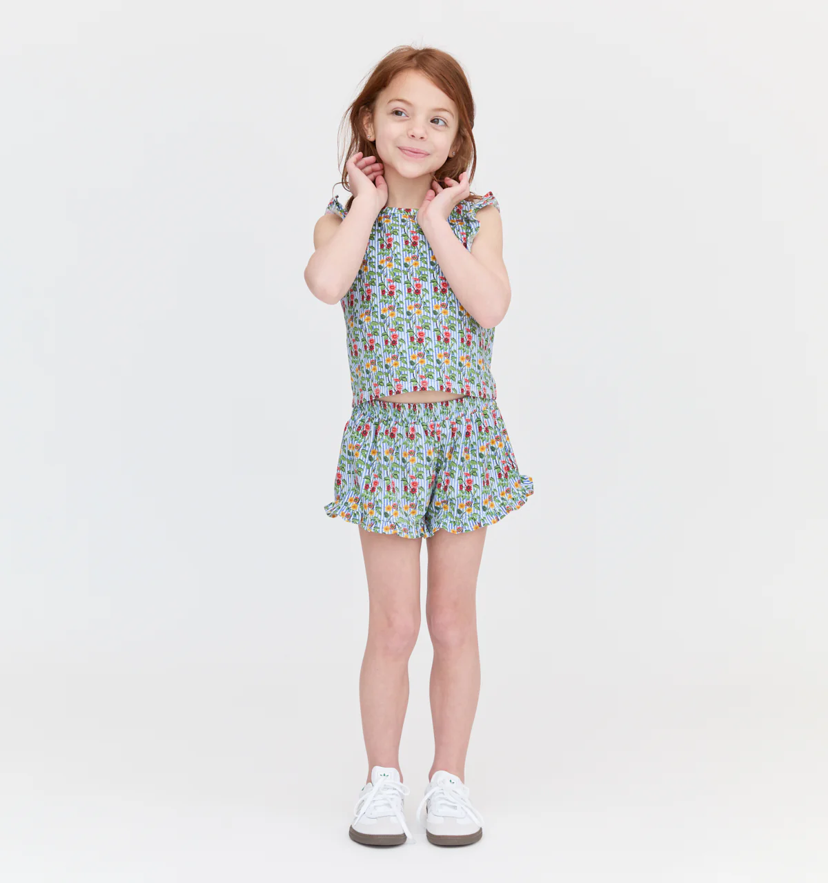 The Baby Lala Short Set - Geranium Stripe