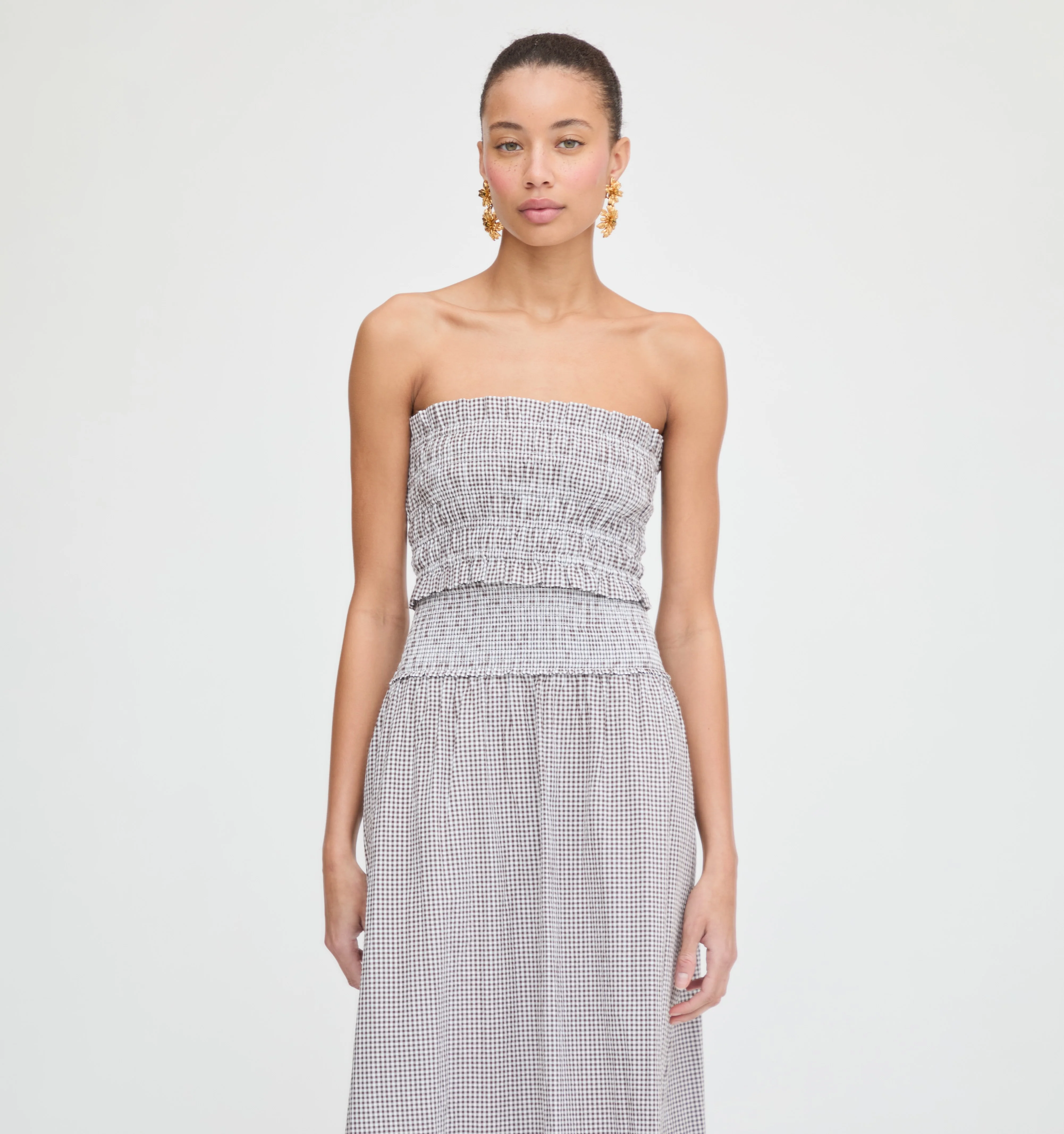 The June Nap Top - Chocolate Gingham