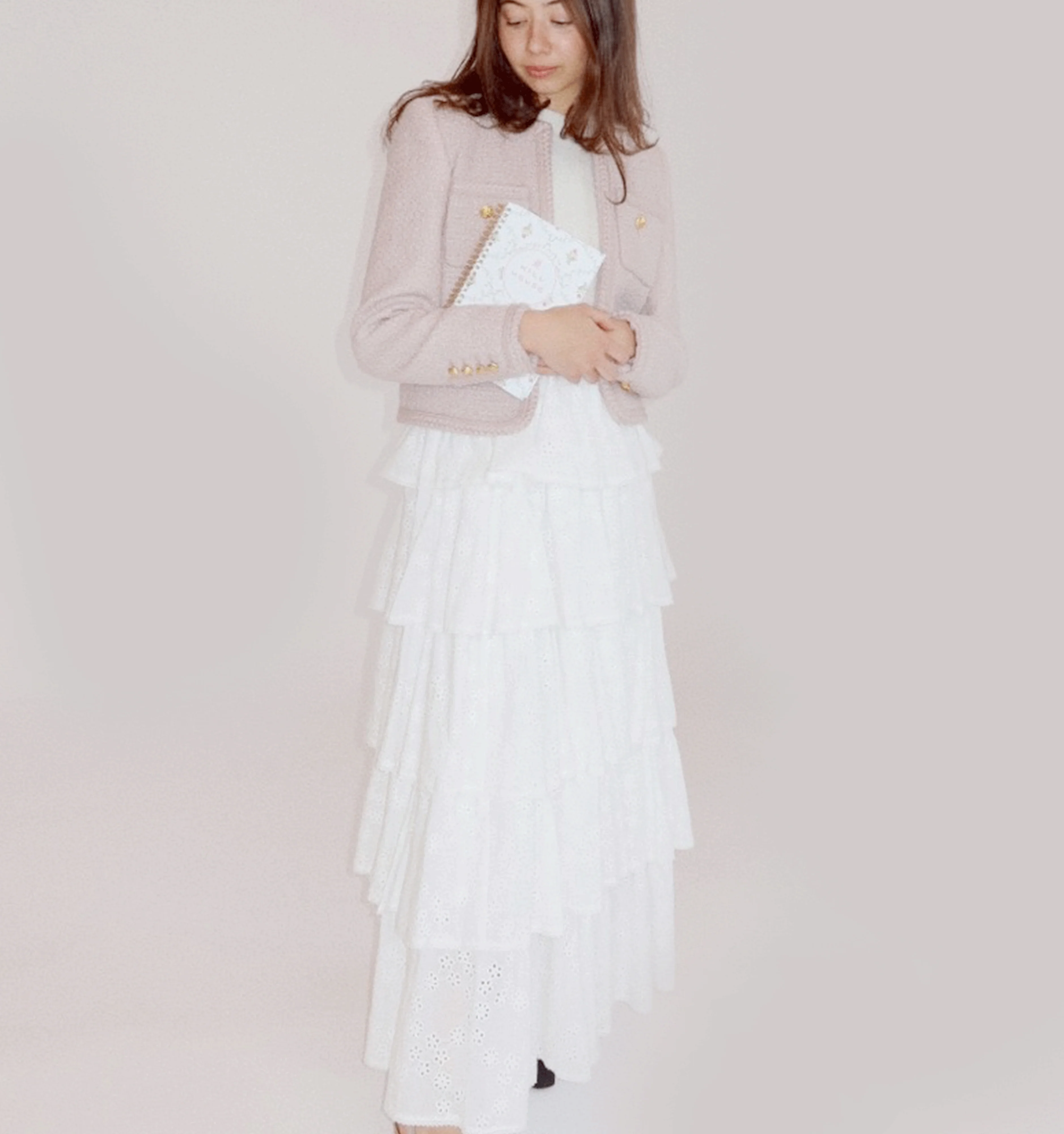 The Eyelet Noemie Skirt - White Eyelet