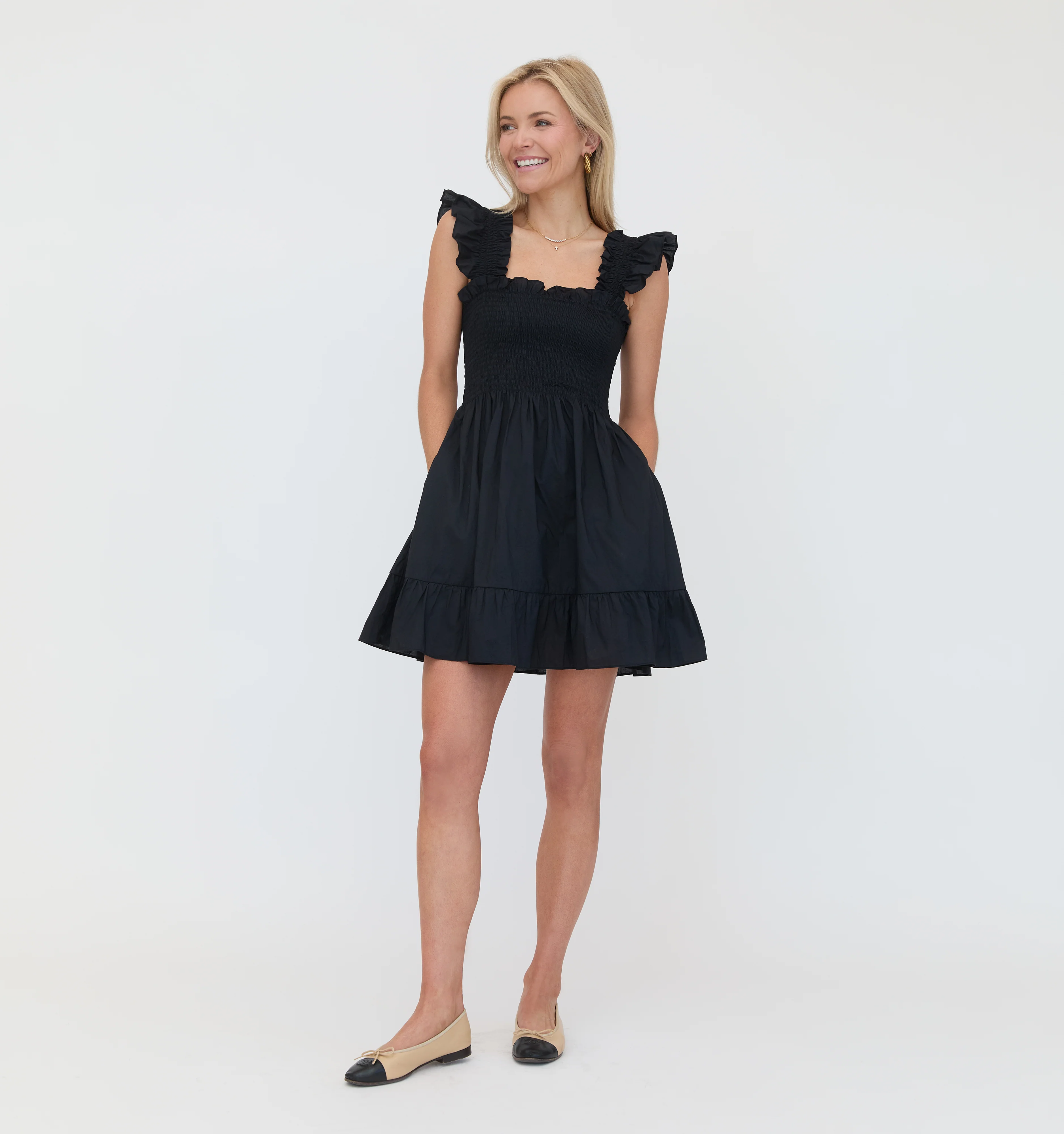 The Elizabeth Nap Dress - Black Cotton