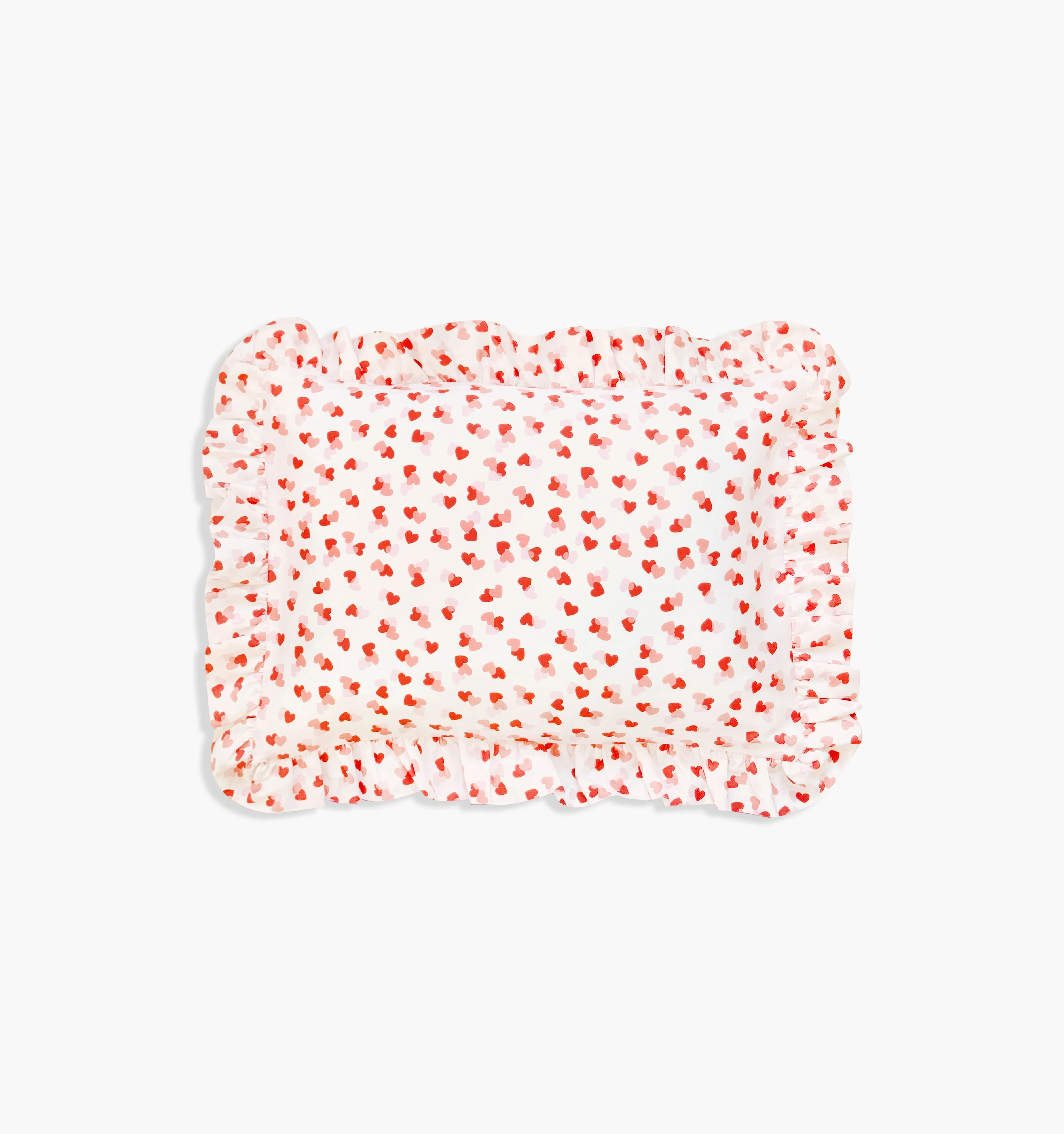 The Scallop Mini Pillowcase - Lots of Hearts