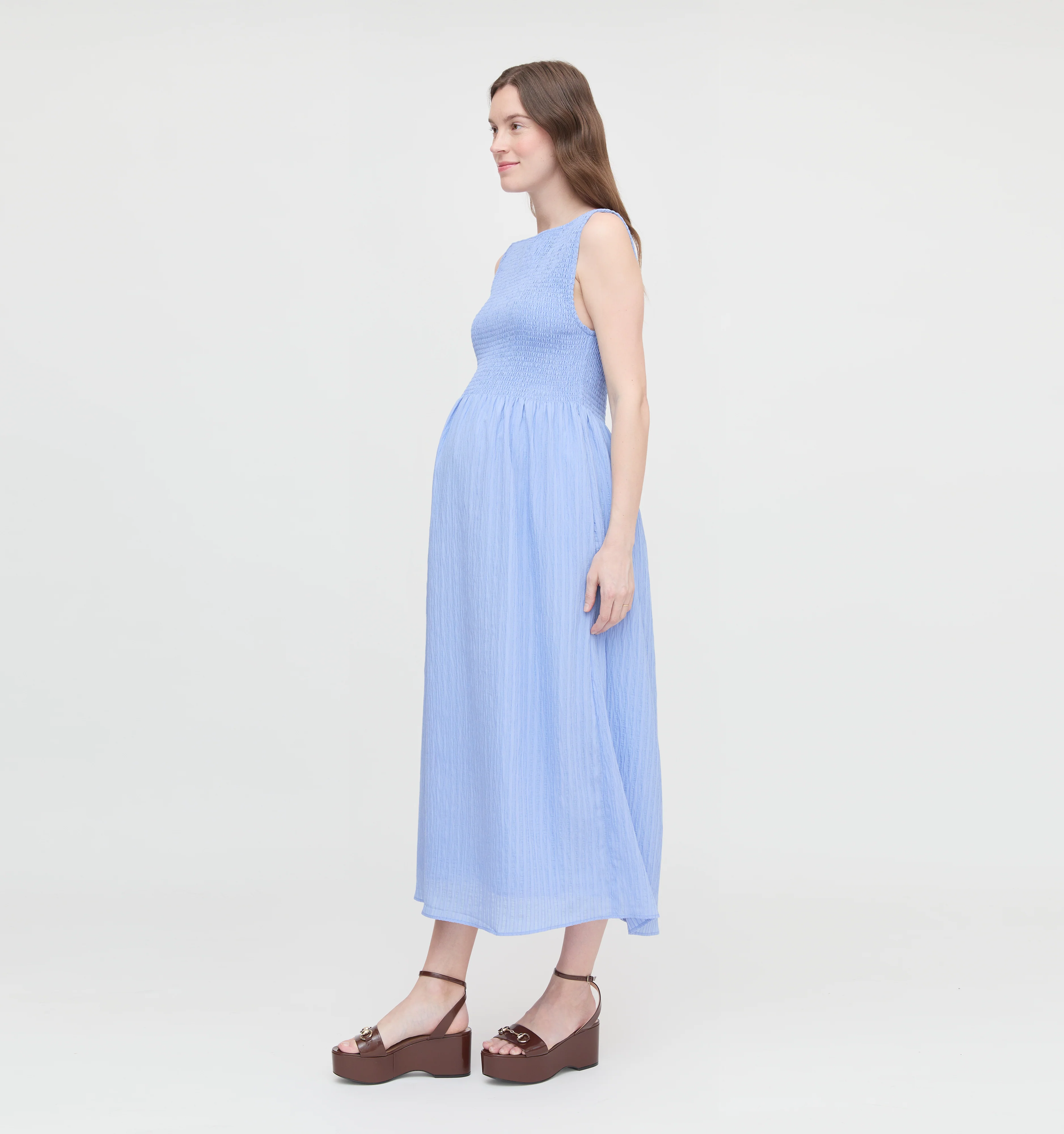 The Maternity Cosima Nap Dress - Bluebird