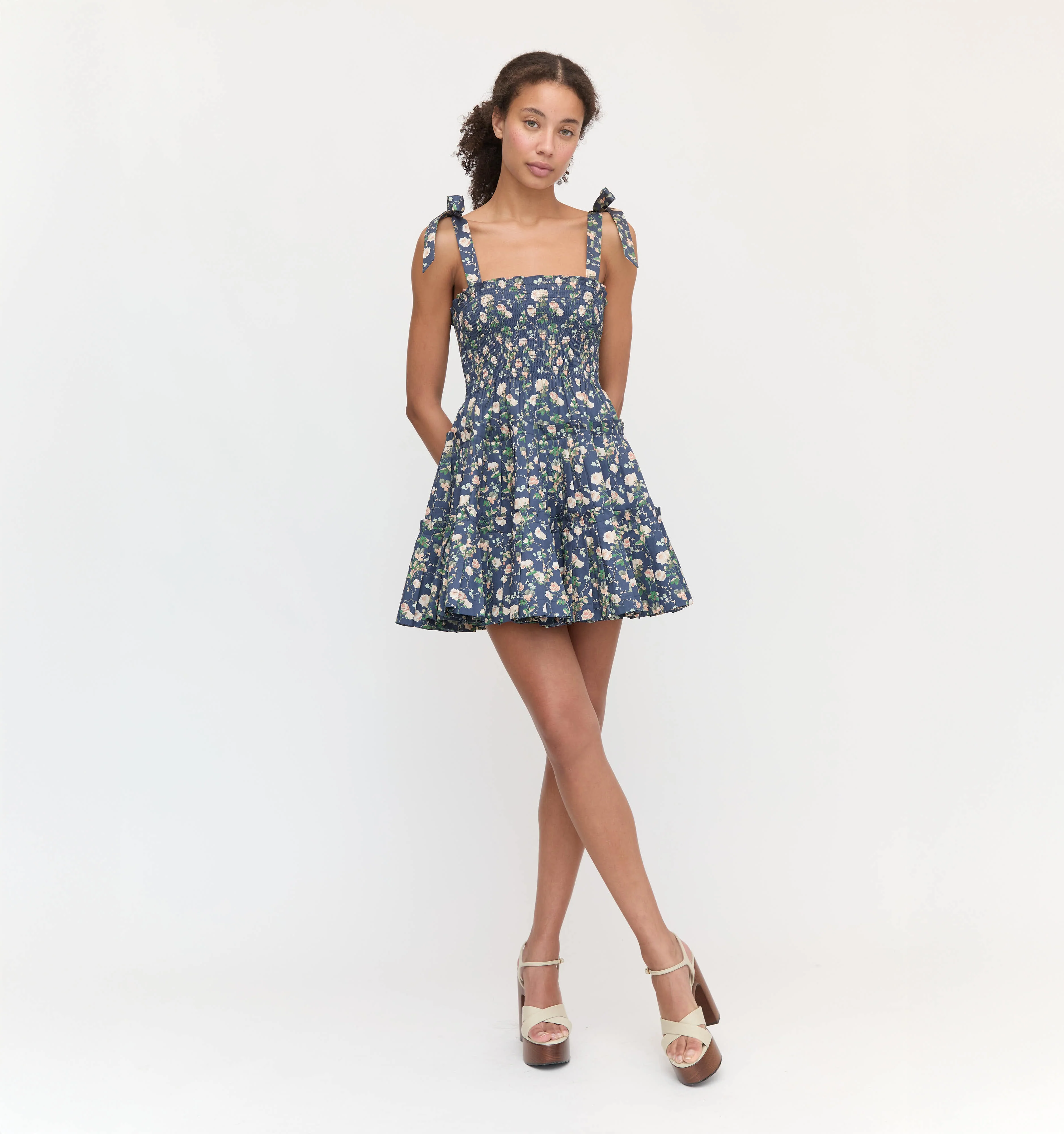 The Ribbon Charlotte Nap Dress - Navy Bluebonnet