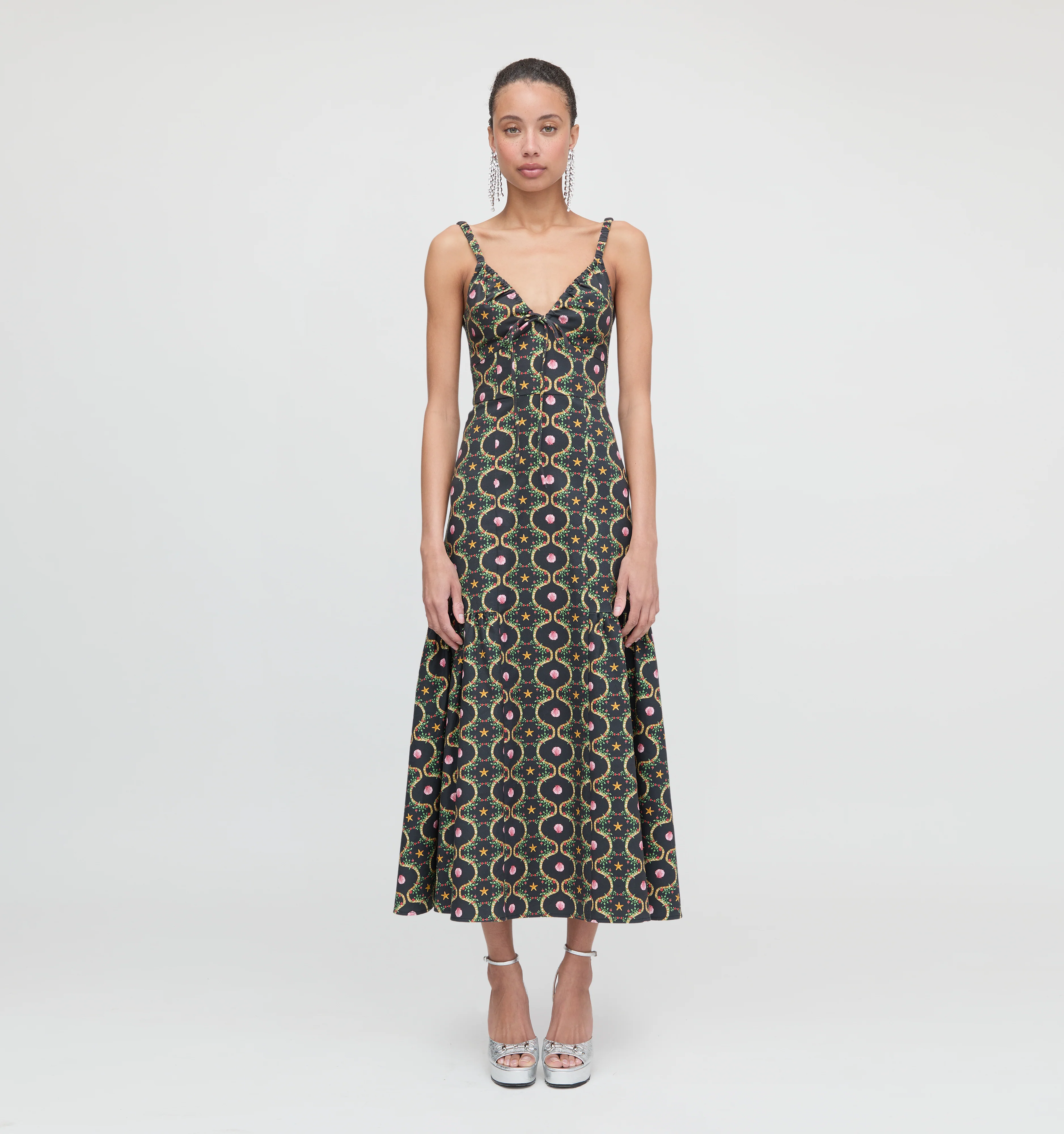 The Lillie Dress - Black Cisco Trellis