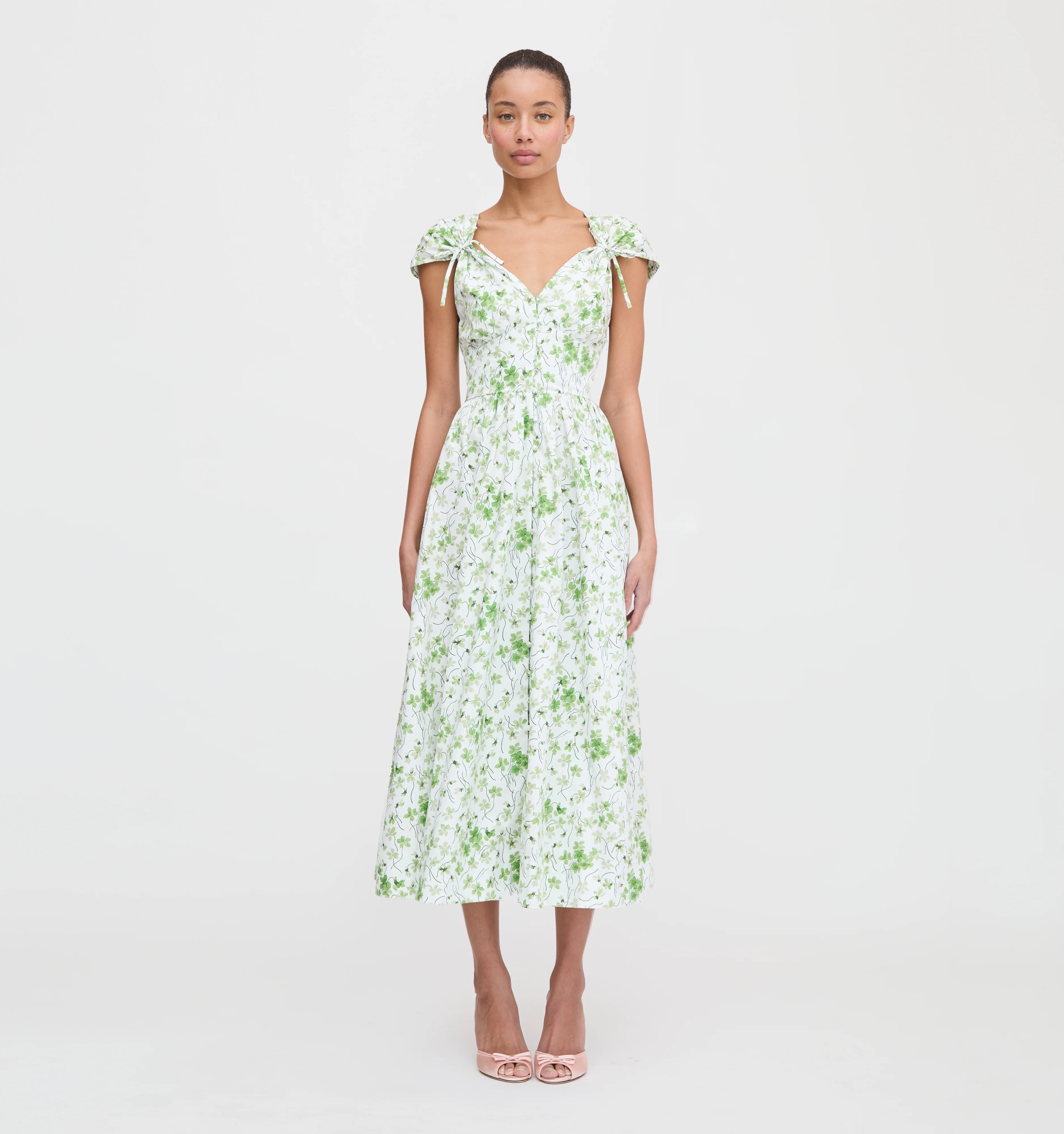 The Lucille Dress - Green Sweet Peas