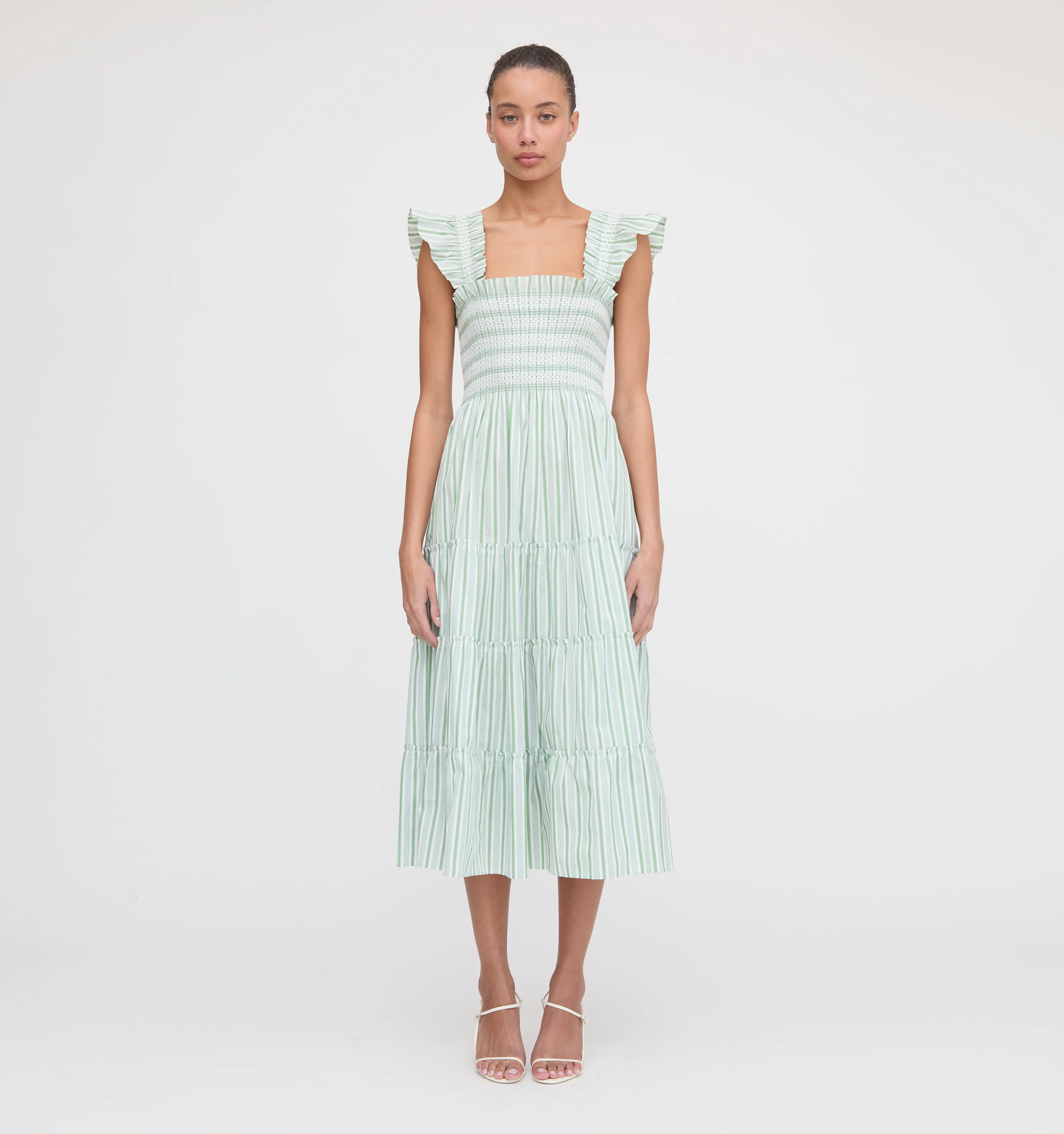 The Ellie Nap Dress - Apple Green Stripe