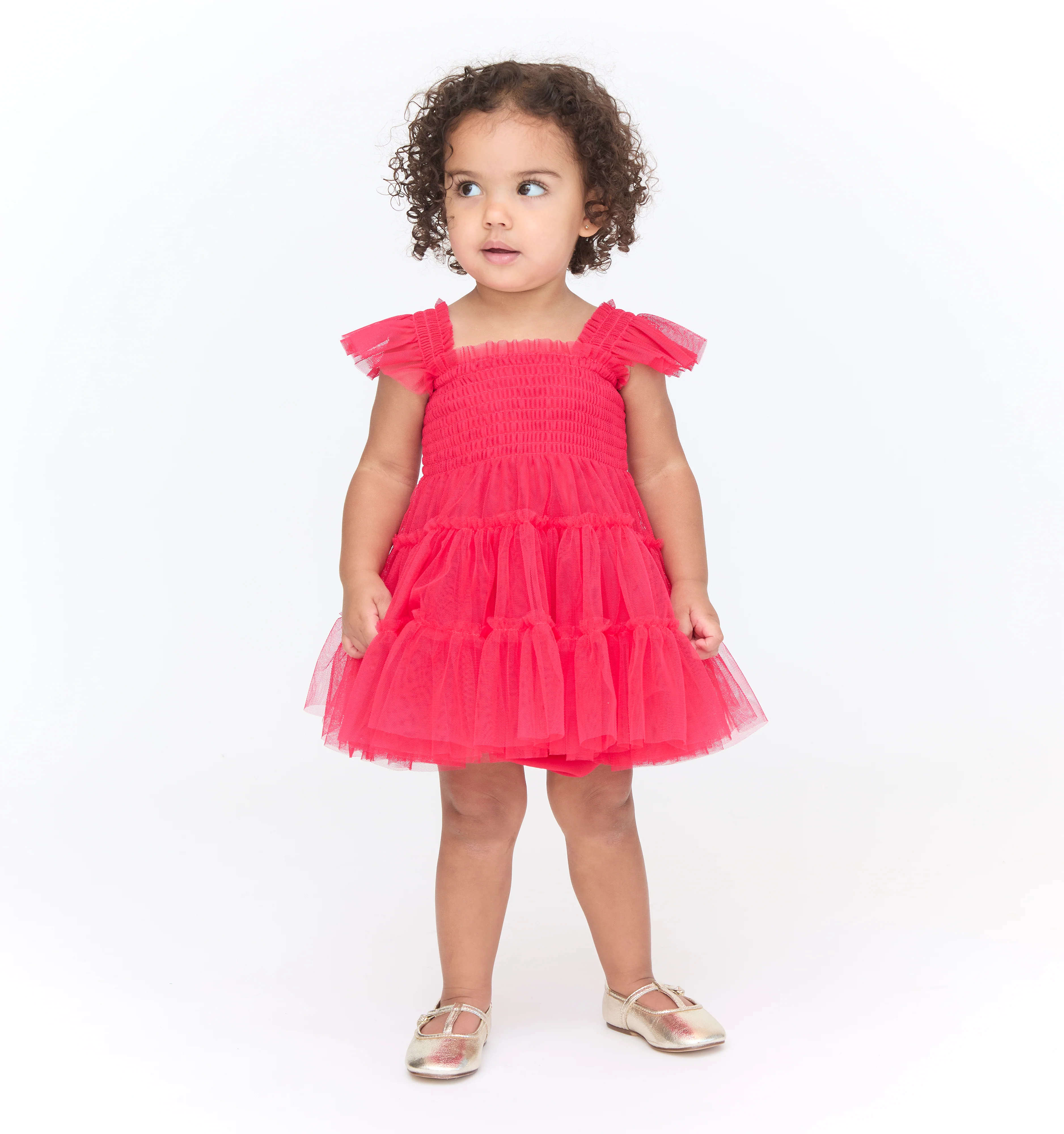 The Baby Tulle Ellie Nap Dress - Red Tulle