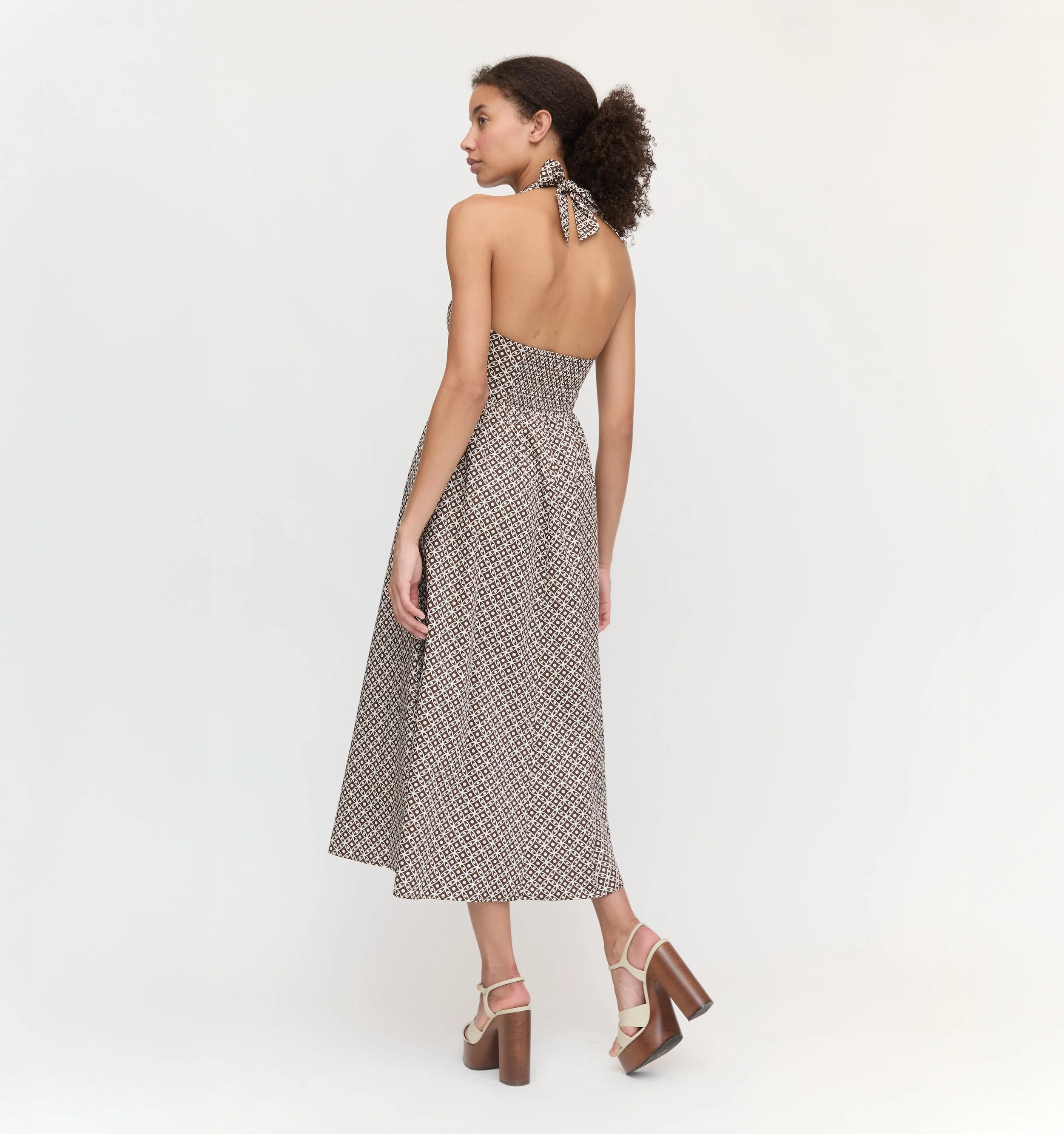 The Fleur Midi Dress - Chocolate Circular Lattice