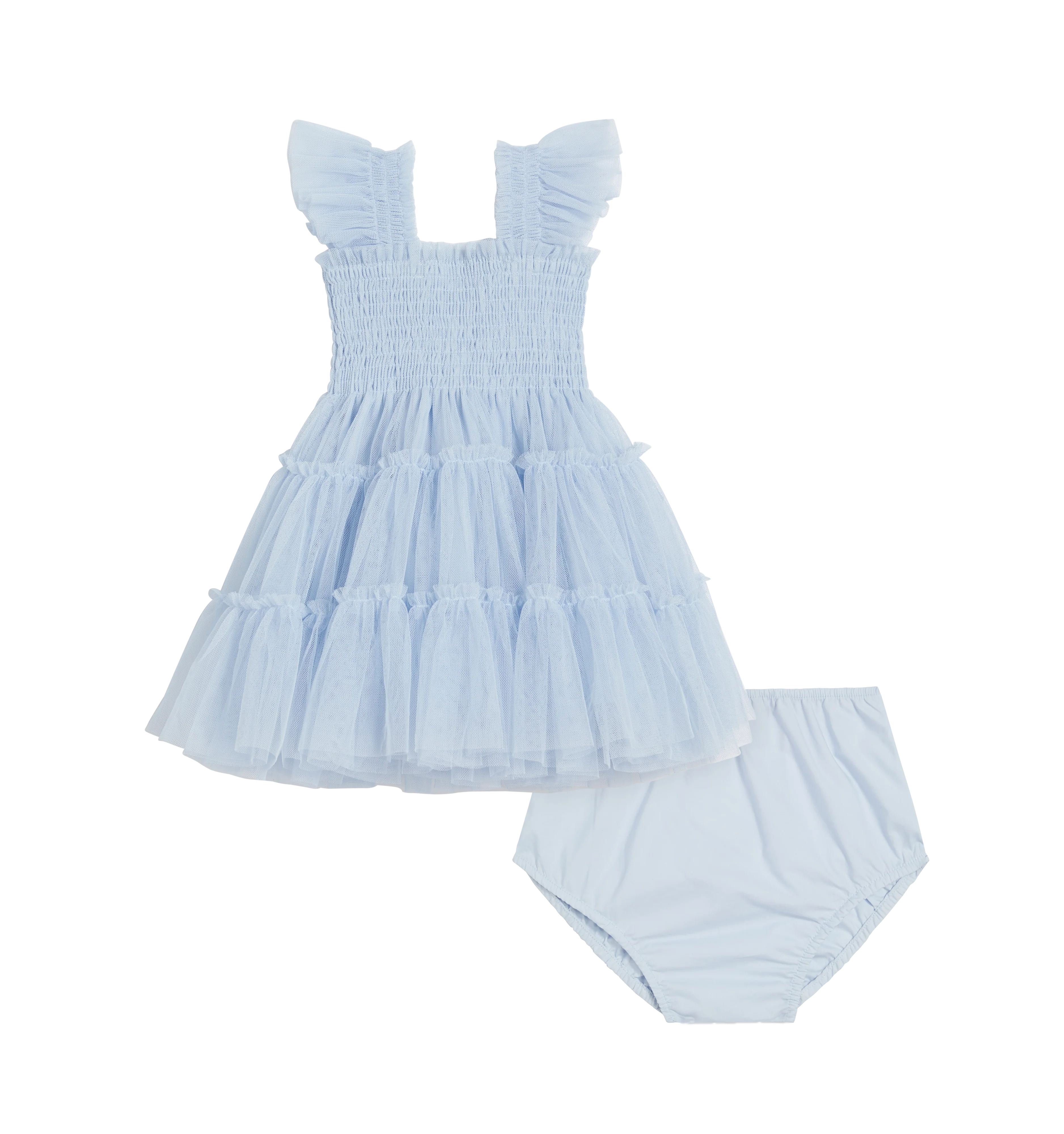 The Baby Tulle Ellie Nap Dress - Powder Blue Tulle