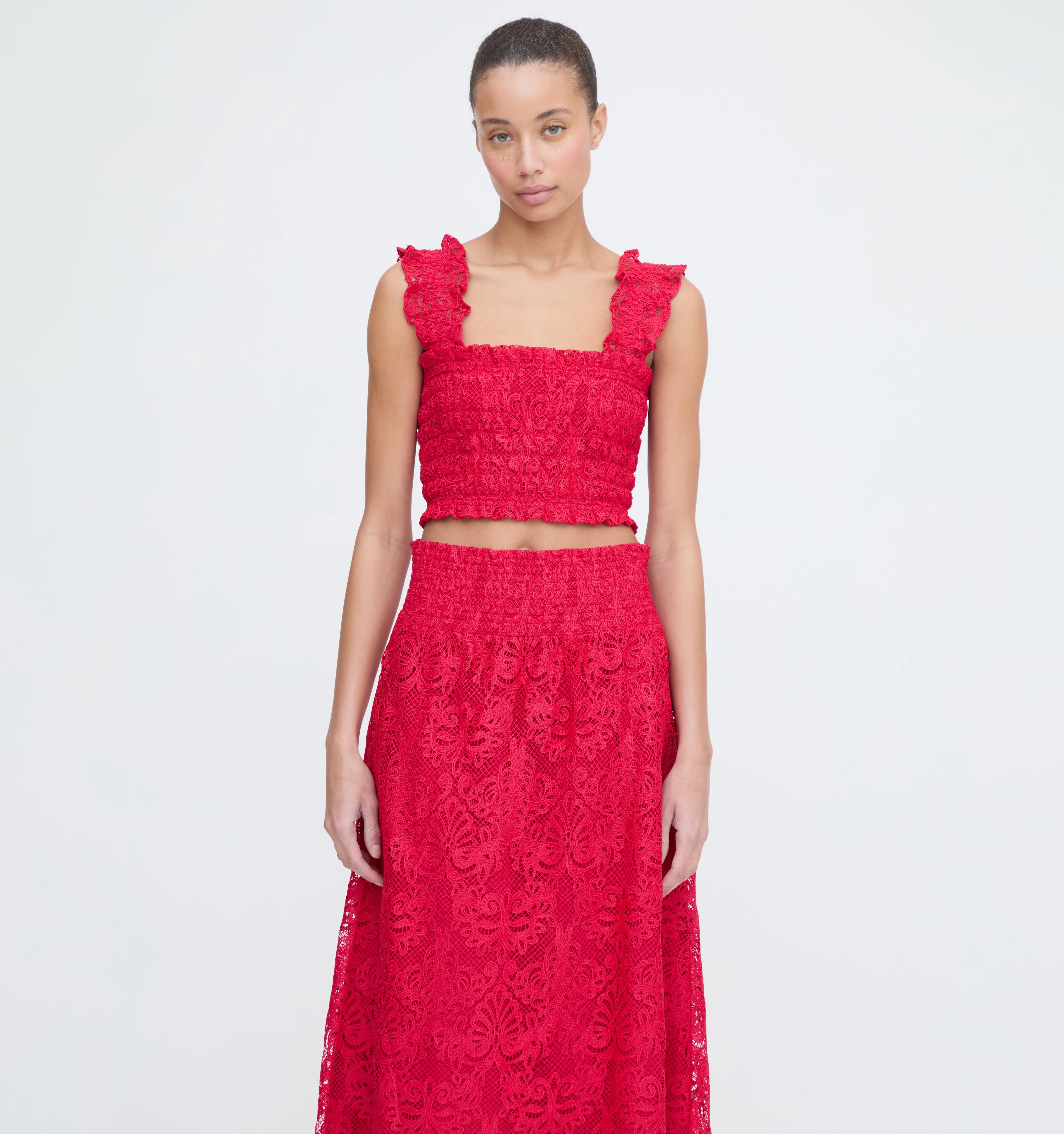 The Azalea Nap Top - Cerise Lace