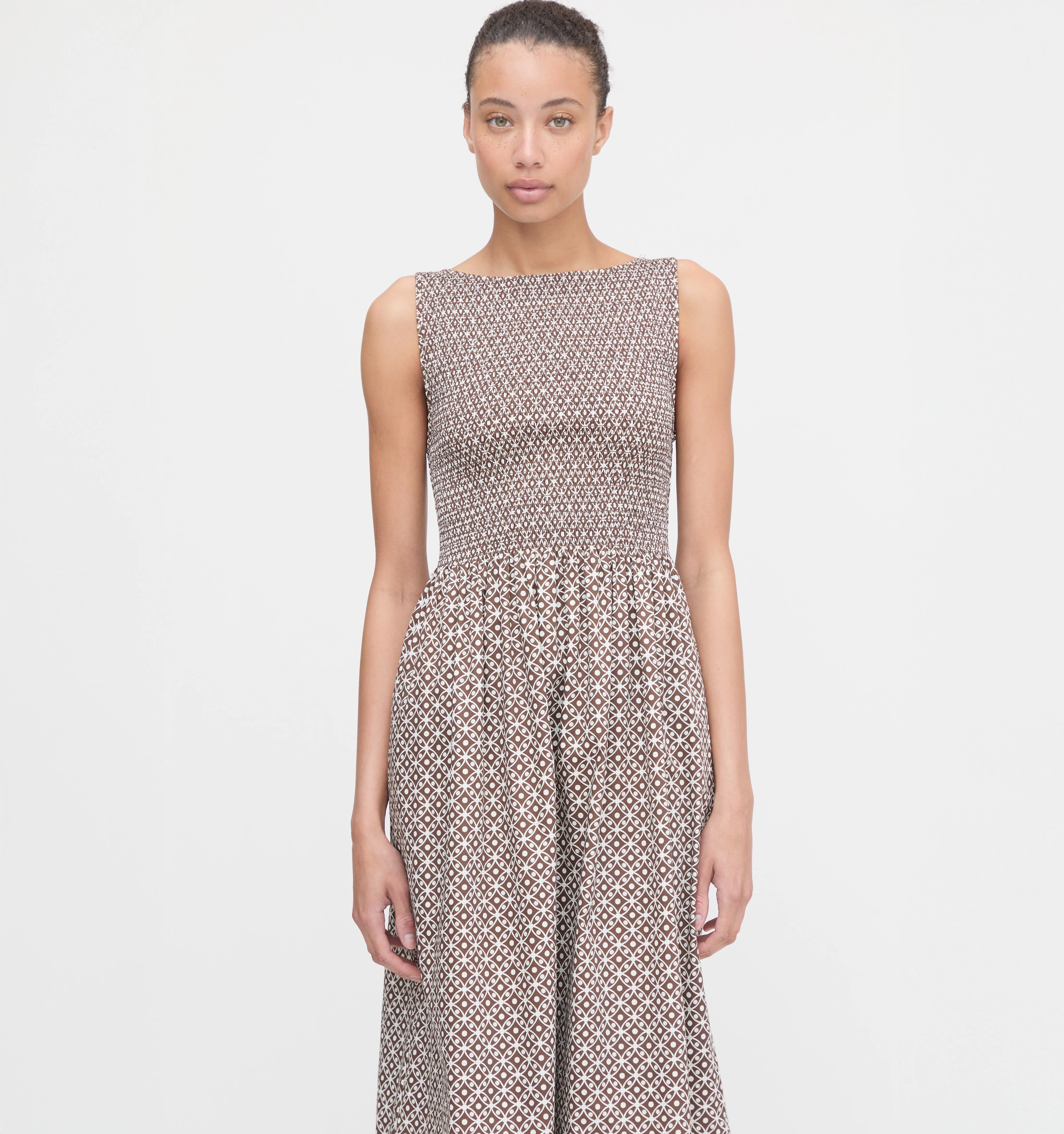 The Cosima Nap Dress - Chocolate Circular Lattice