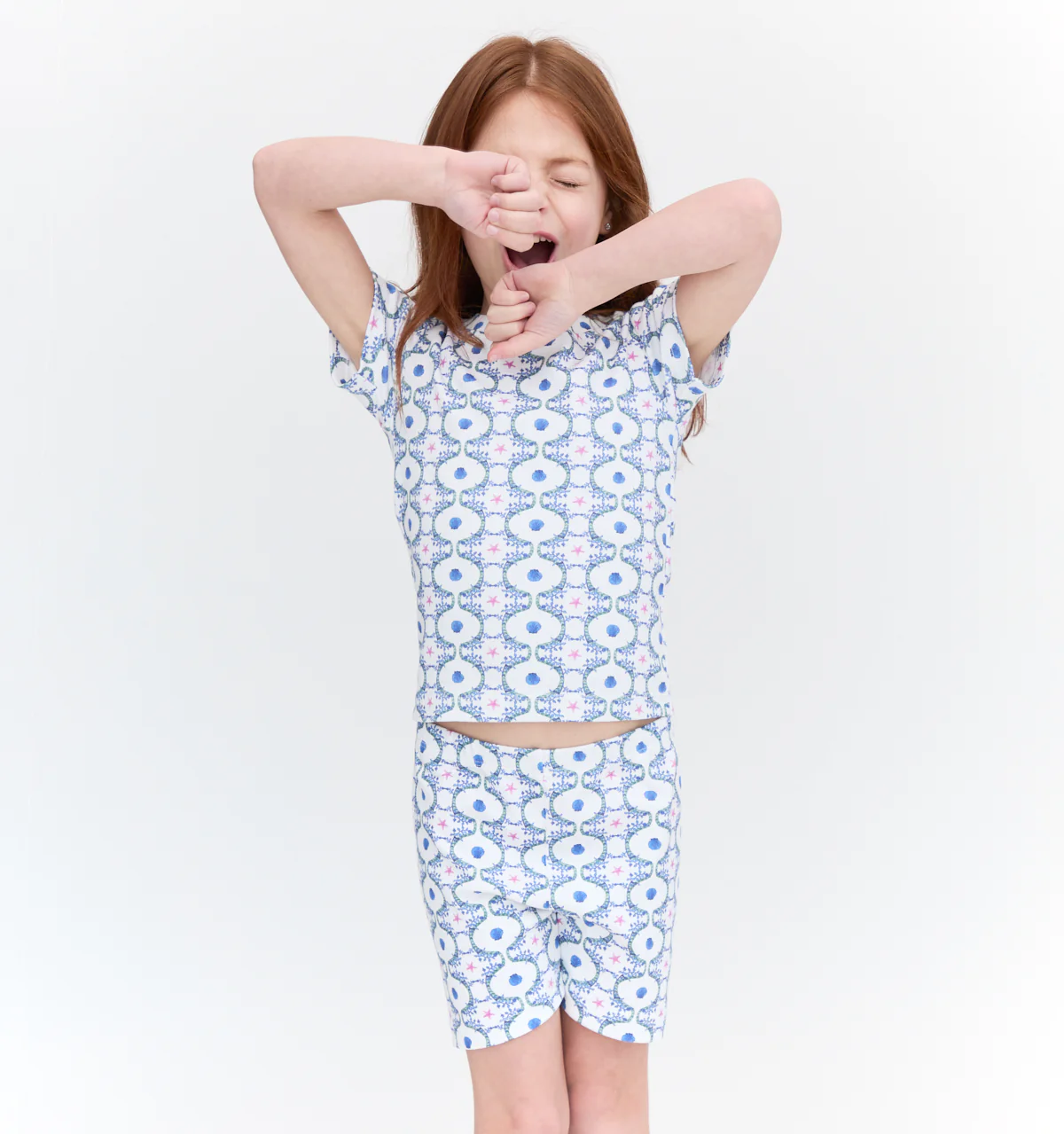 The Baby Short Set - White Cisco Trellis