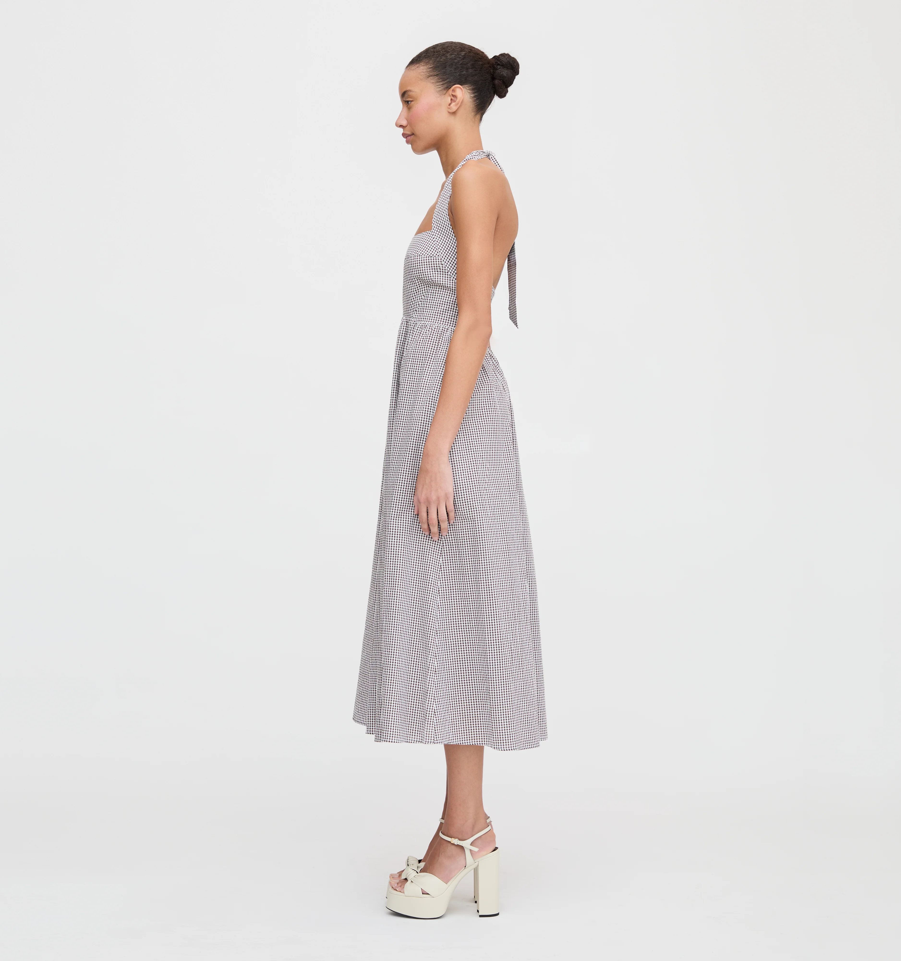 The Fleur Midi Dress - Chocolate Gingham