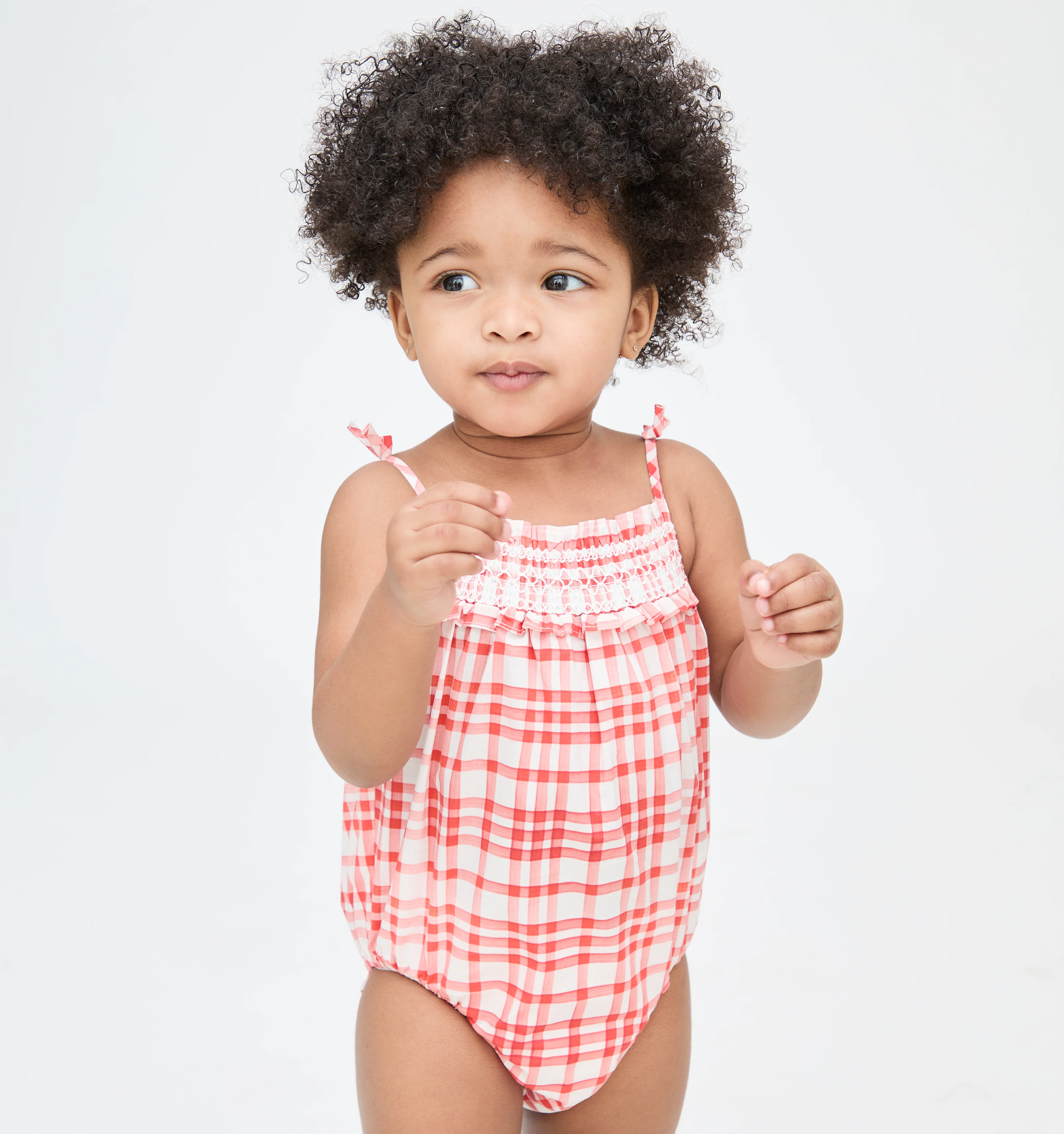 The Baby Kendall Bubble - Cherry Watercolor Gingham