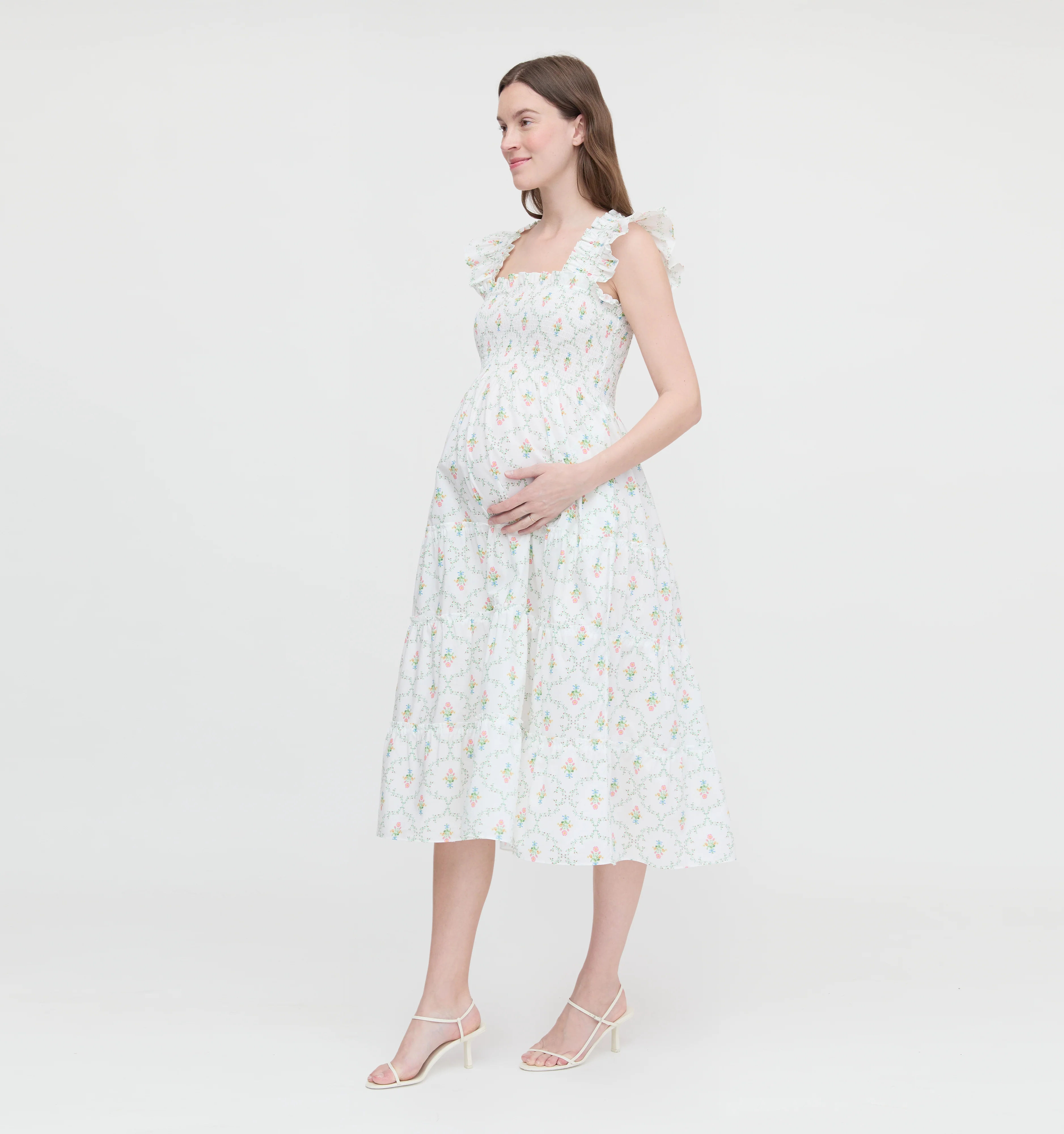 The Maternity Ellie Nap Dress - Pastel Trellis