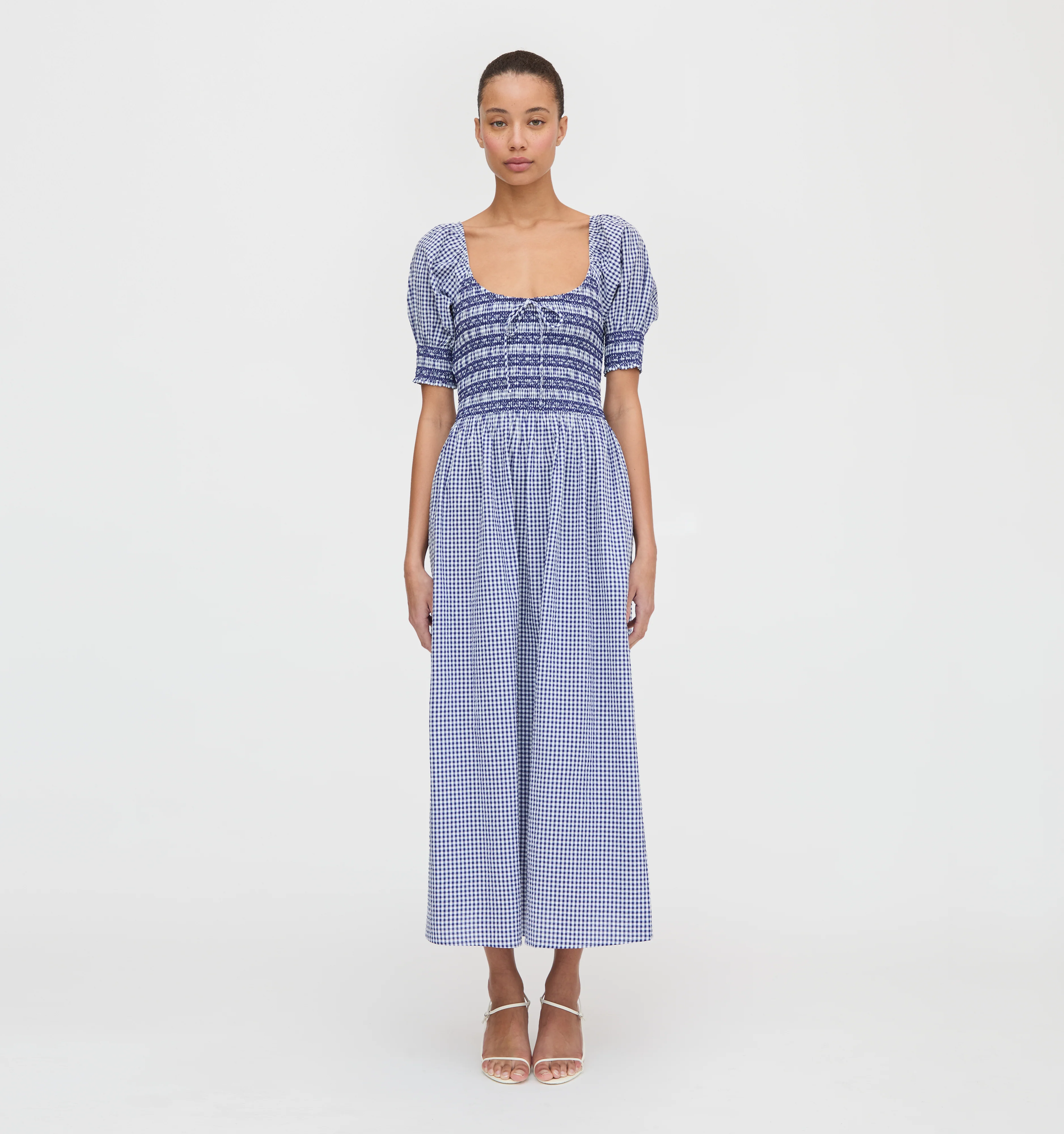 The Madeline Nap Dress - Navy Gingham