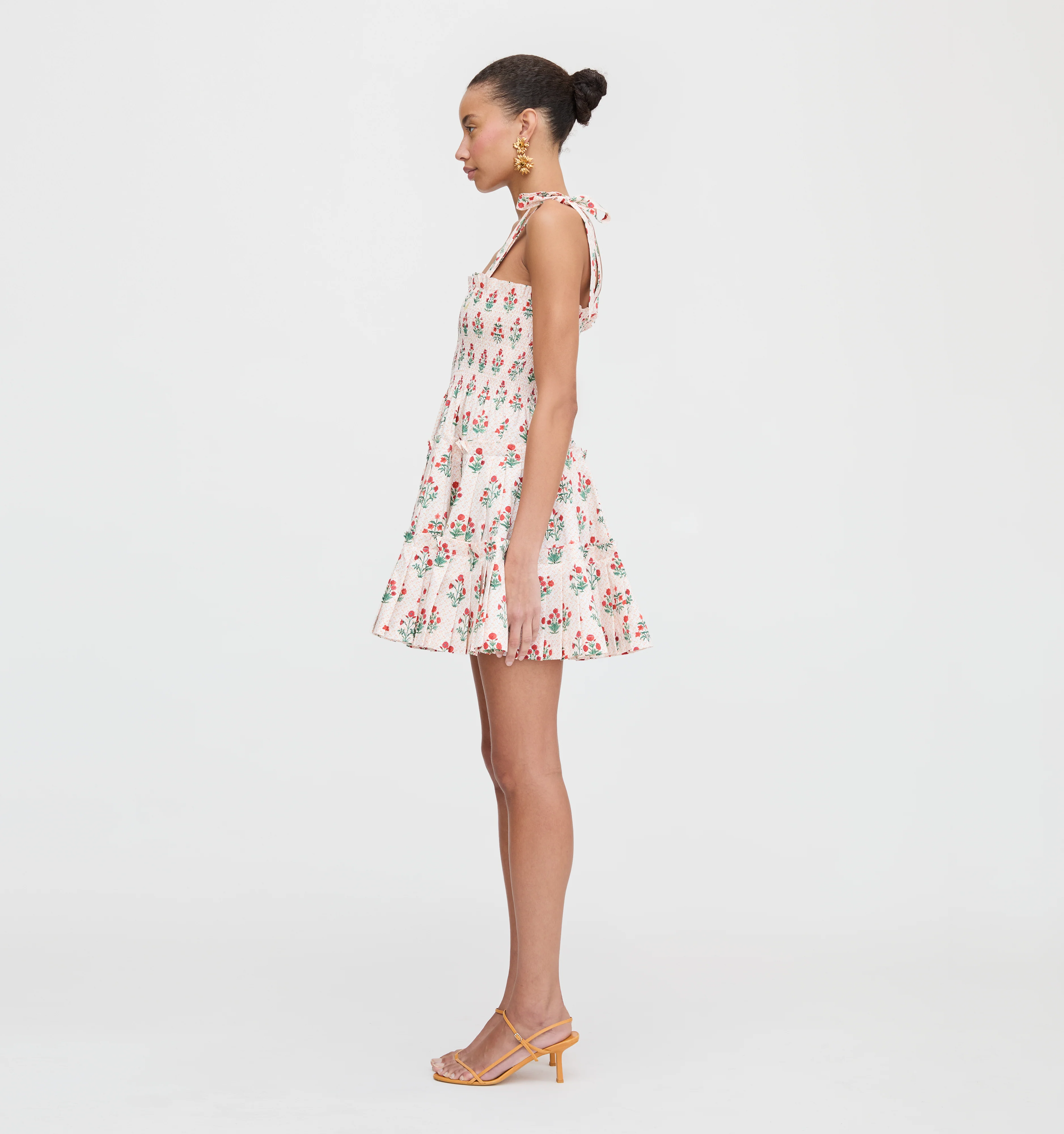 The Ribbon Charlotte Nap Dress - Poppy Block Print