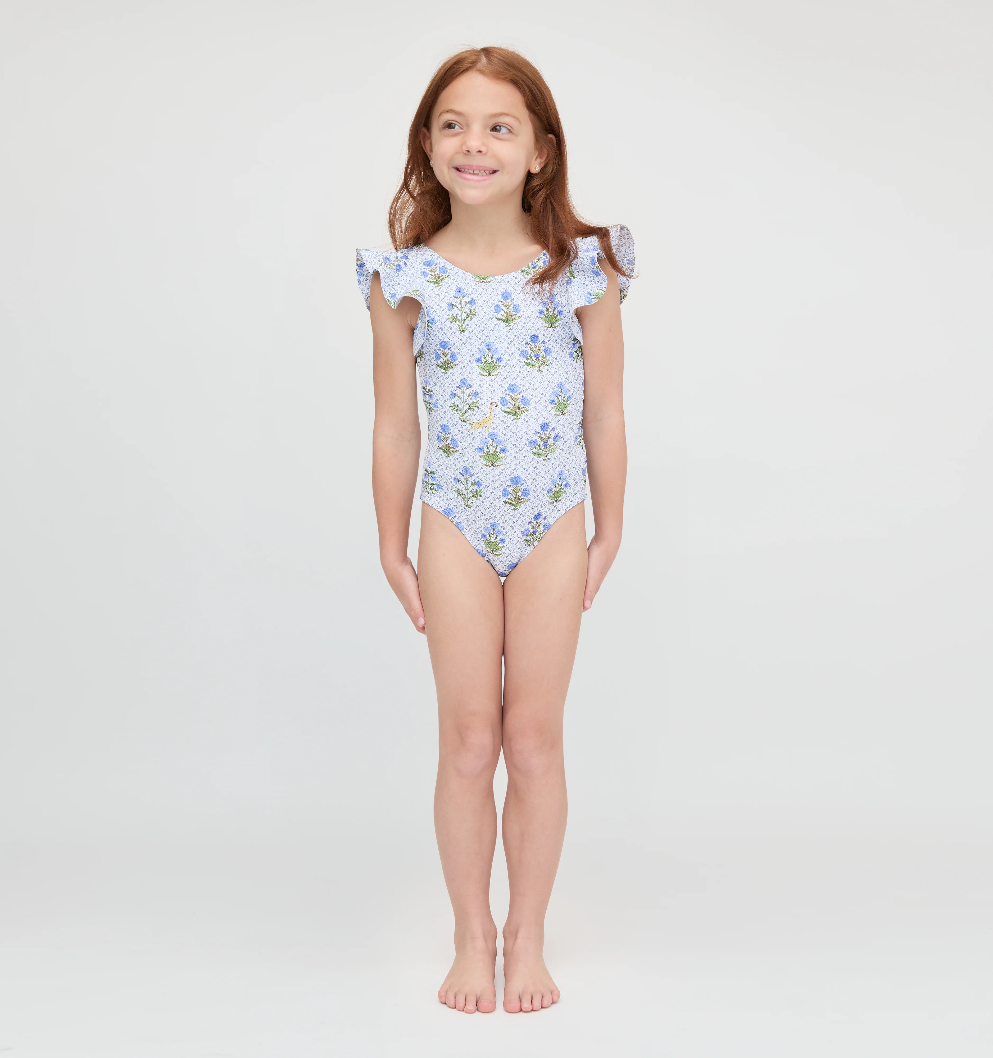 The Tiny Rosie Swimsuit - Blue Block Print