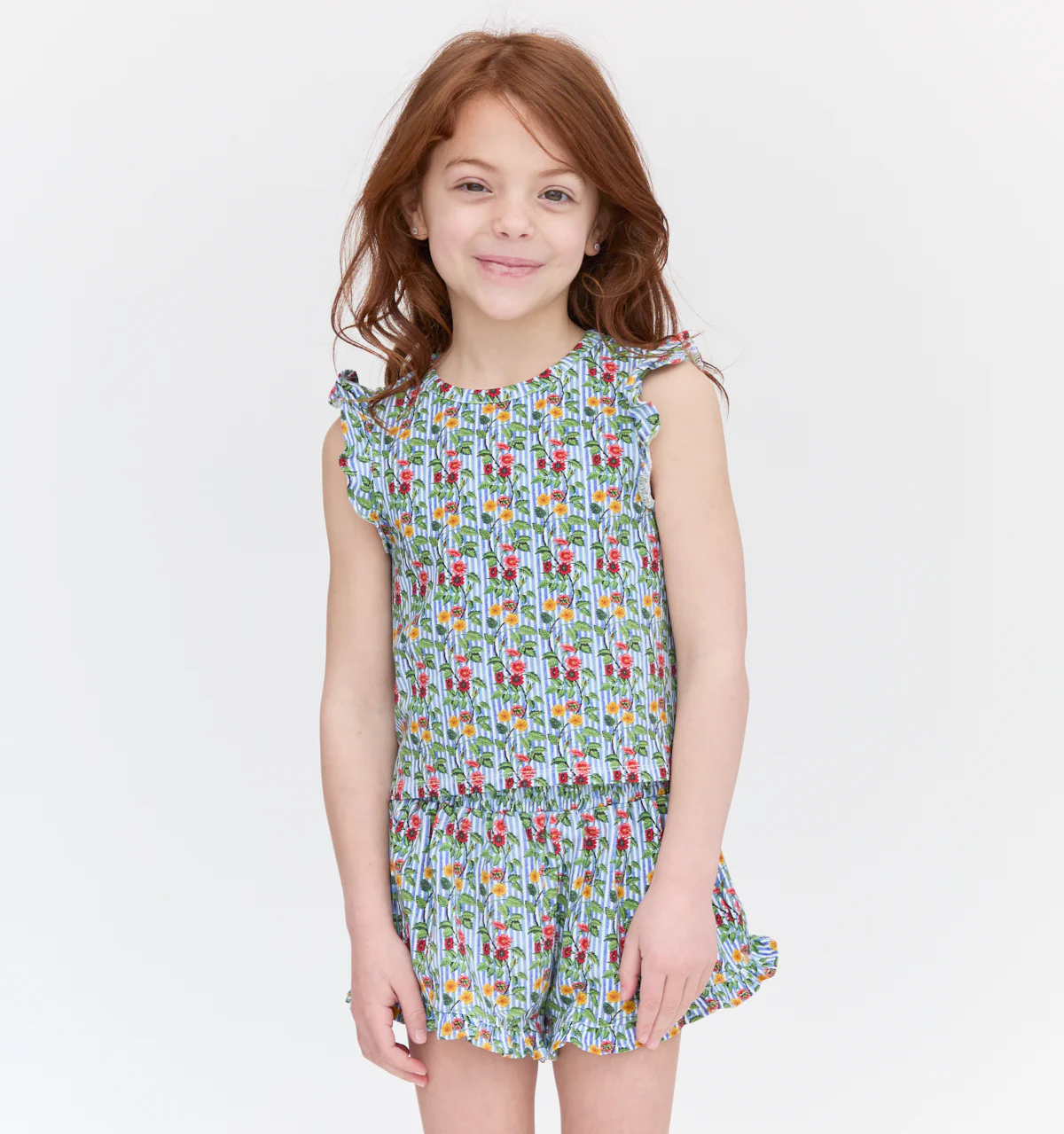 The Baby Lala Short Set - Geranium Stripe