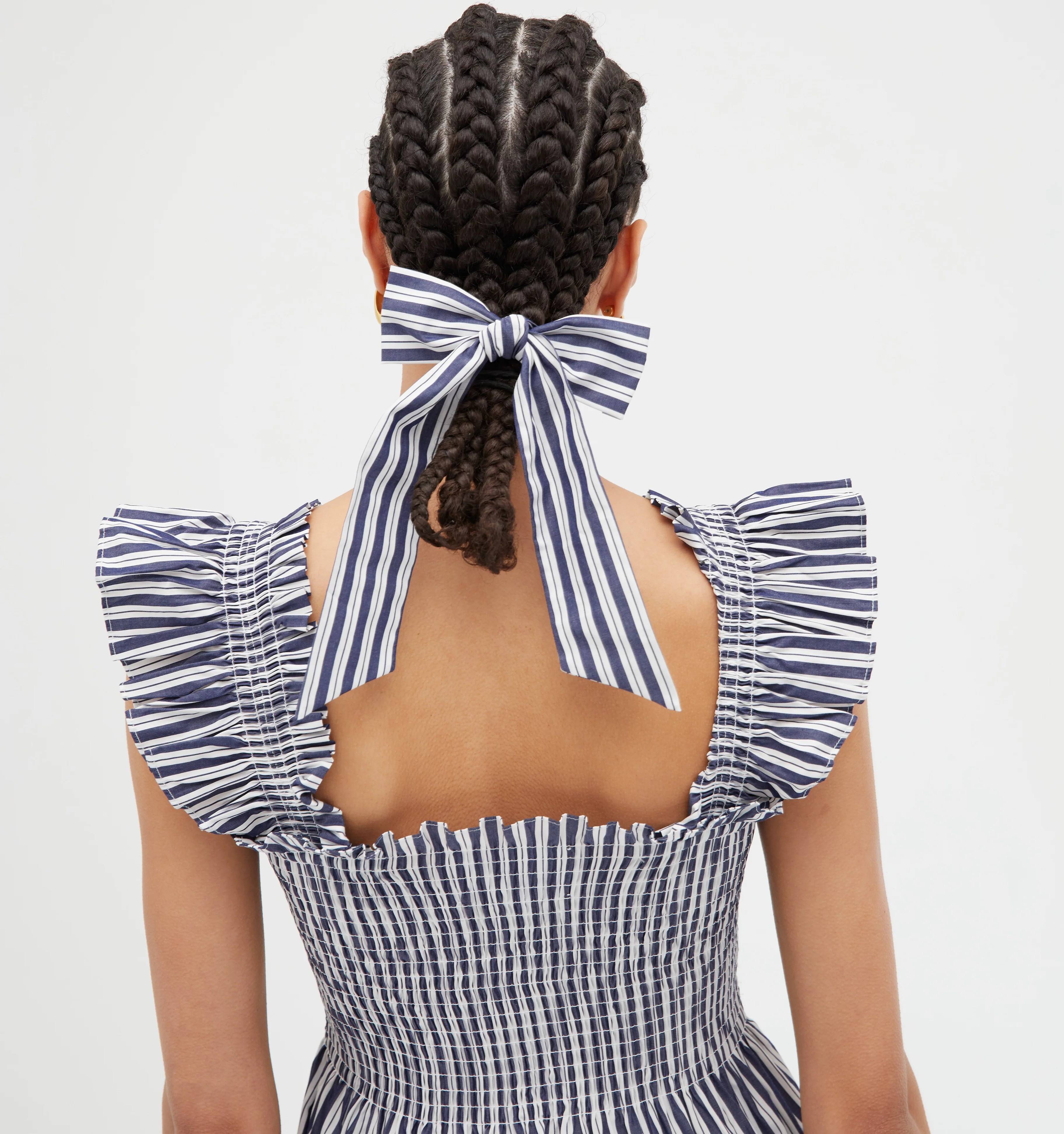 The Belle Bow - Navy Stripe