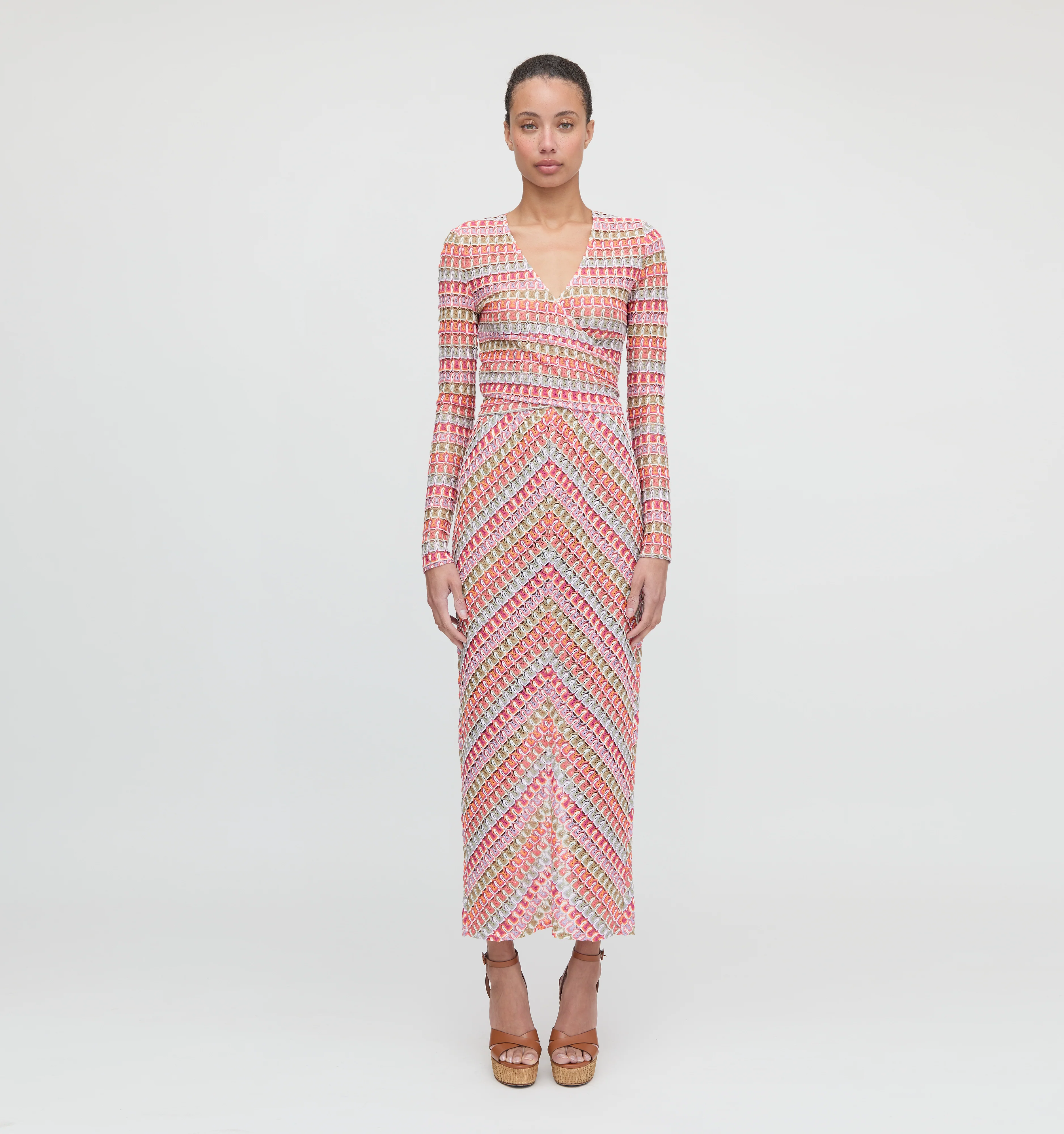 The Aviva Wrap Top - Pastel Crochet Knit