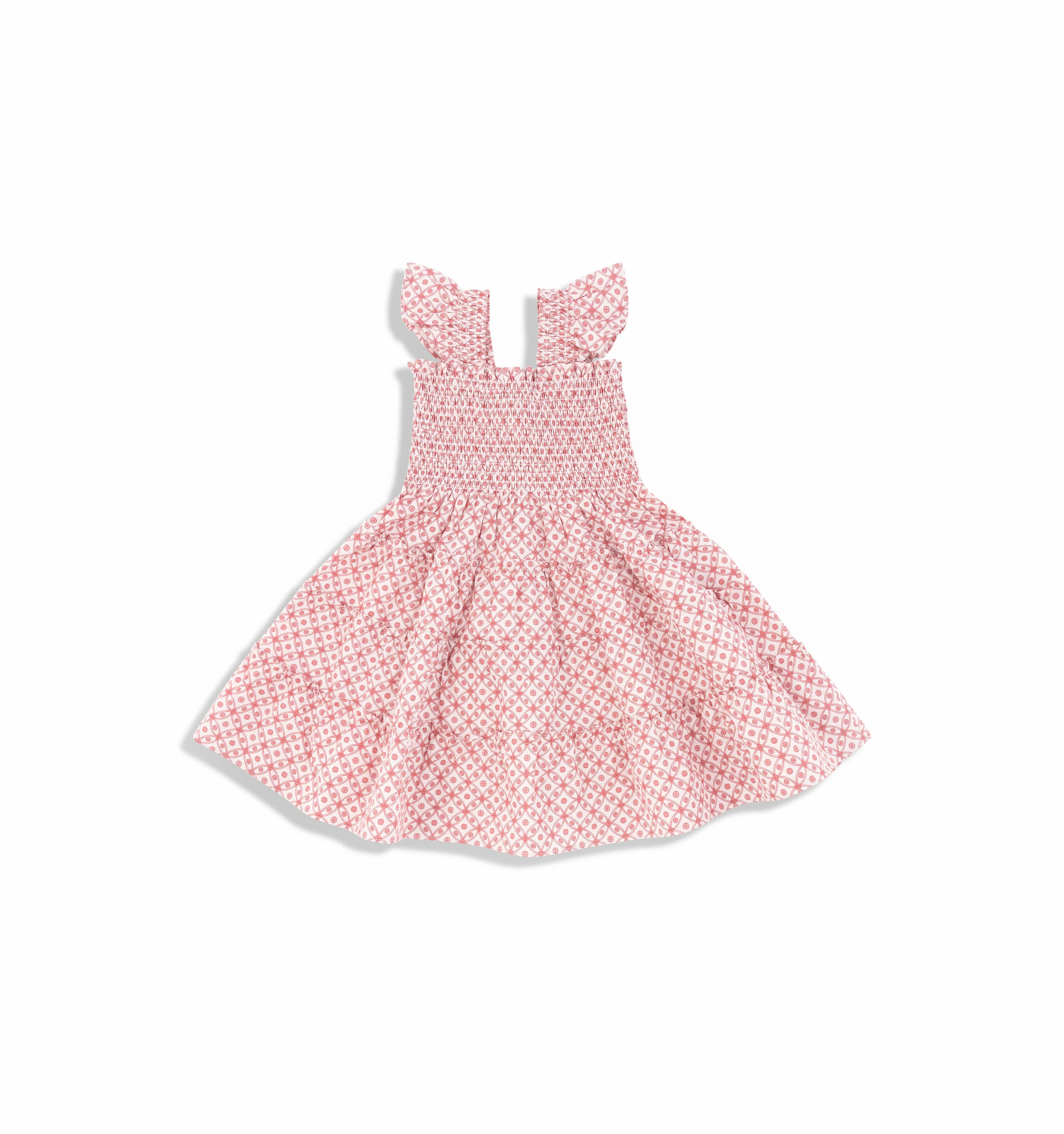 The Tiny Ellie Nap Dress - Rose Circular Lattice