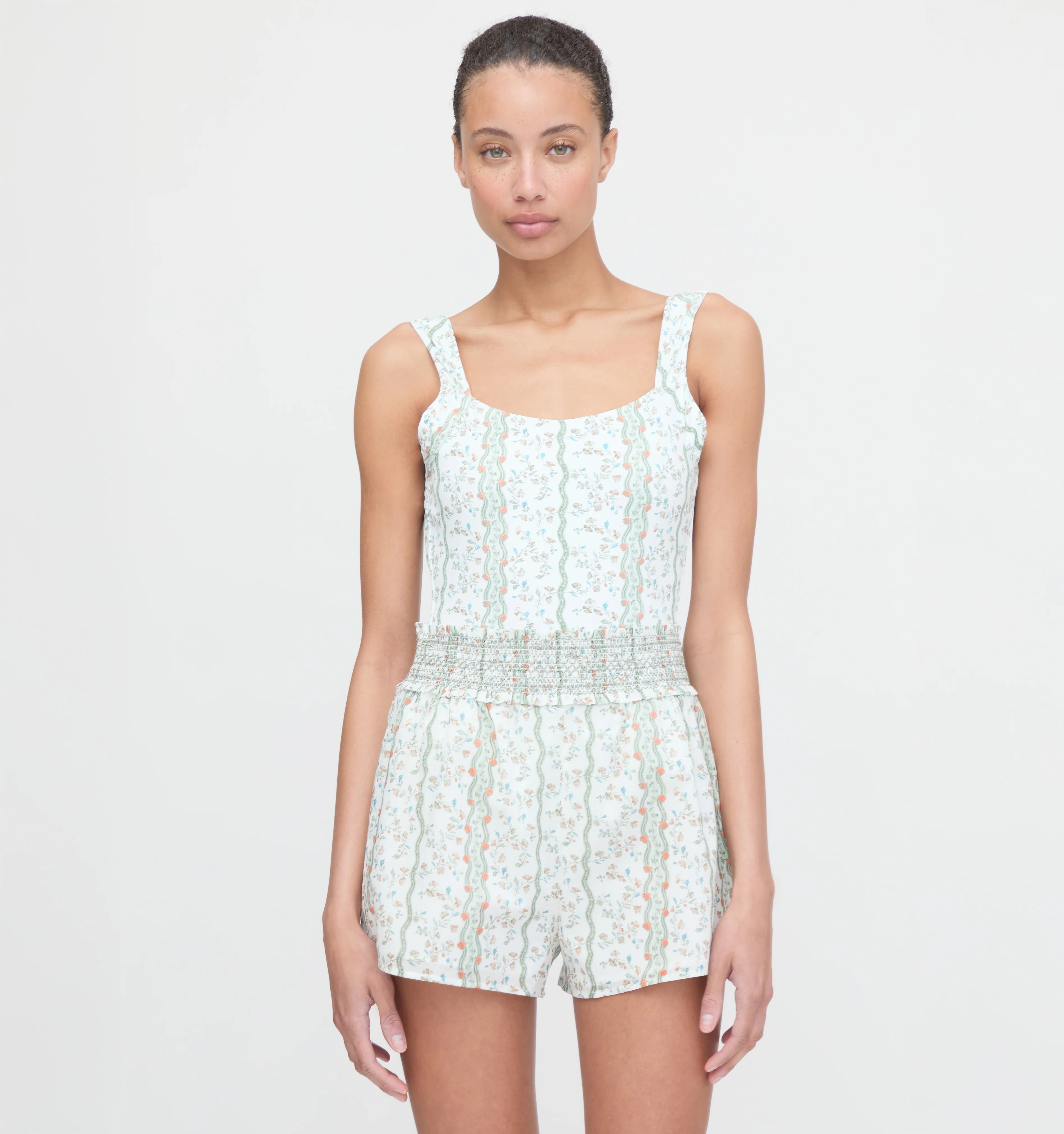 The Indra Shorts - Green Provence Floral