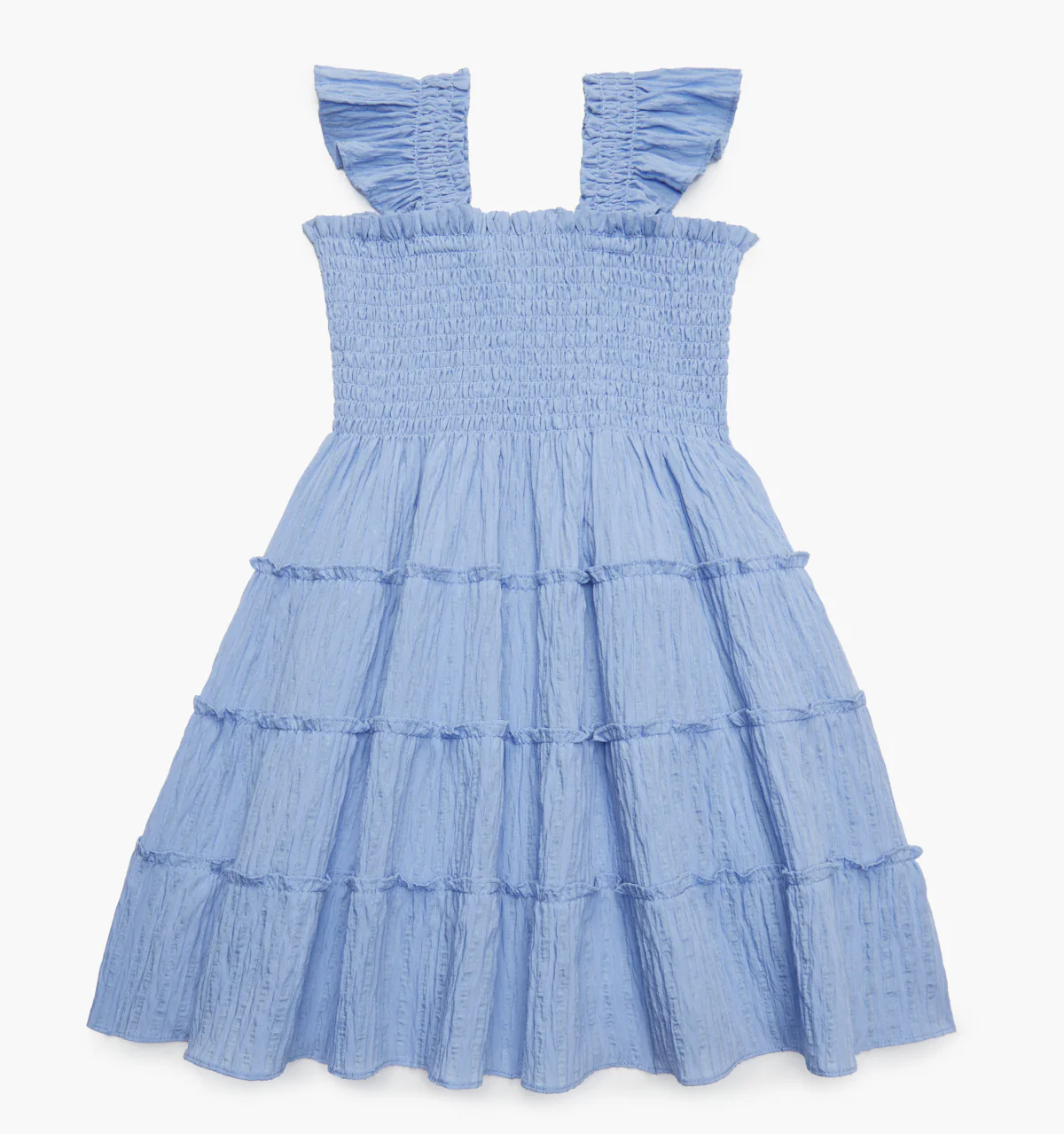 The Tiny Ellie Nap Dress - Bluebird Tonal Seersucker