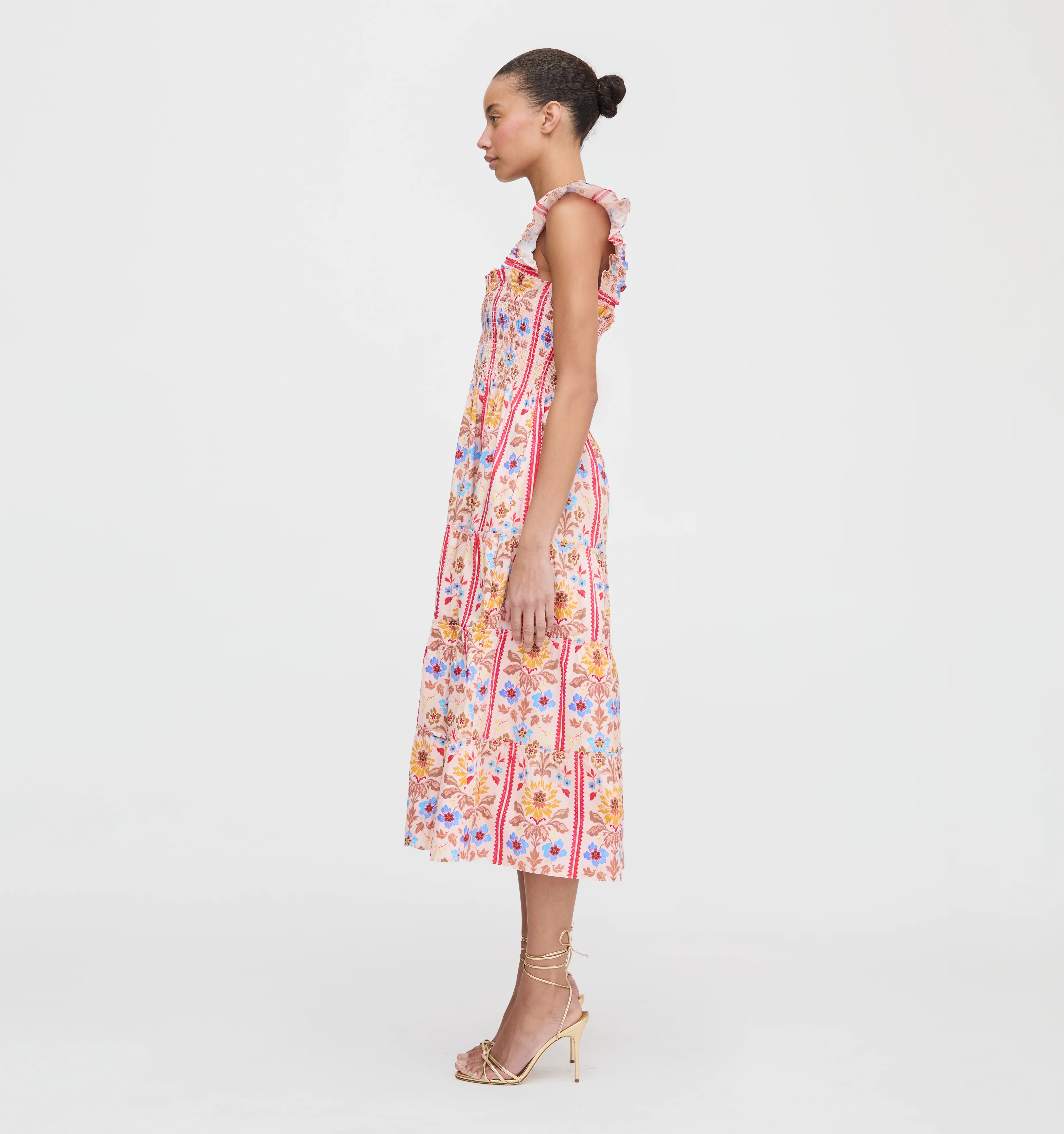 The Ellie Nap Dress - Pink Floral Block Stripe