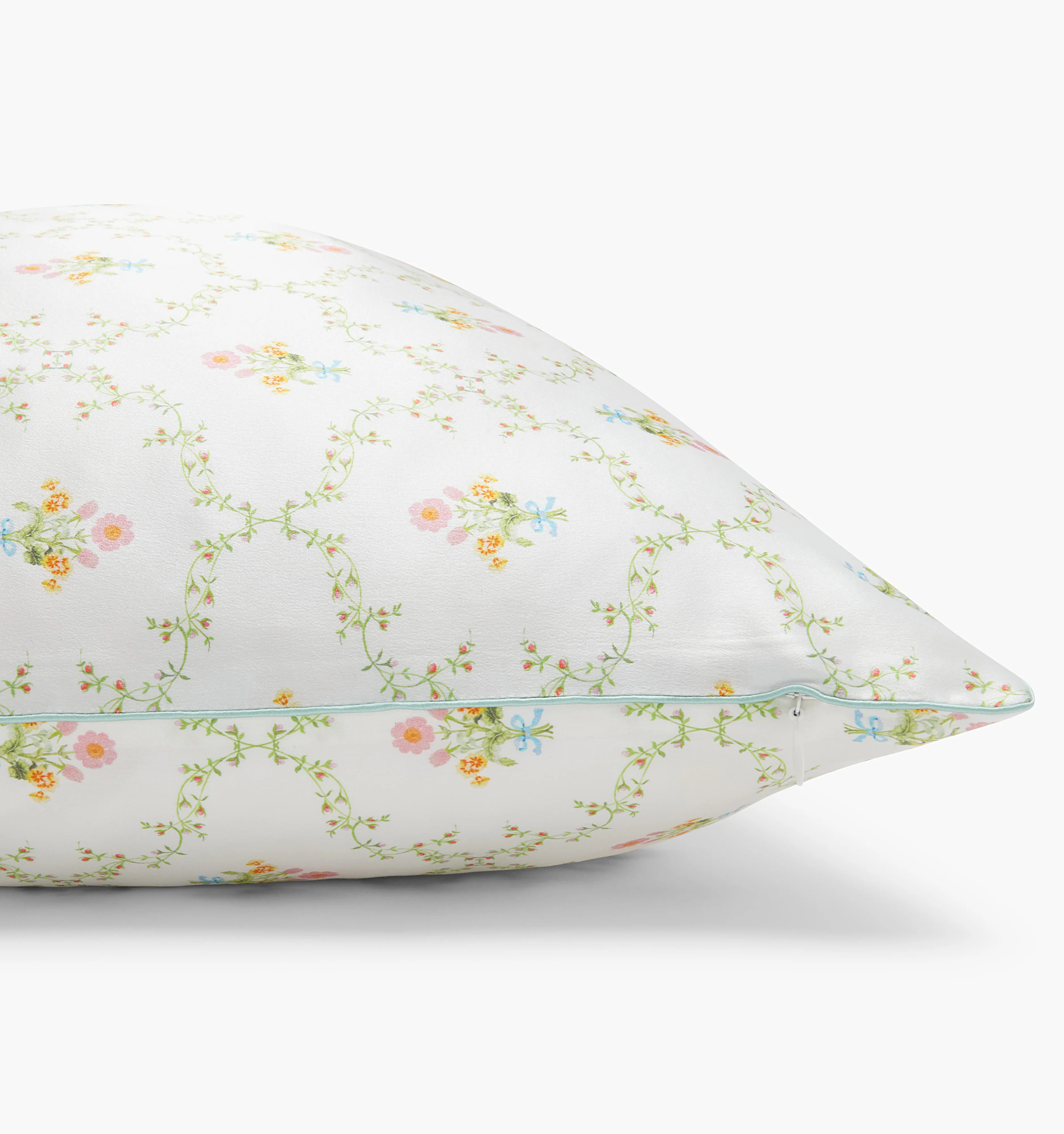 The Sisi Silk Pillowcase - Pastel Trellis