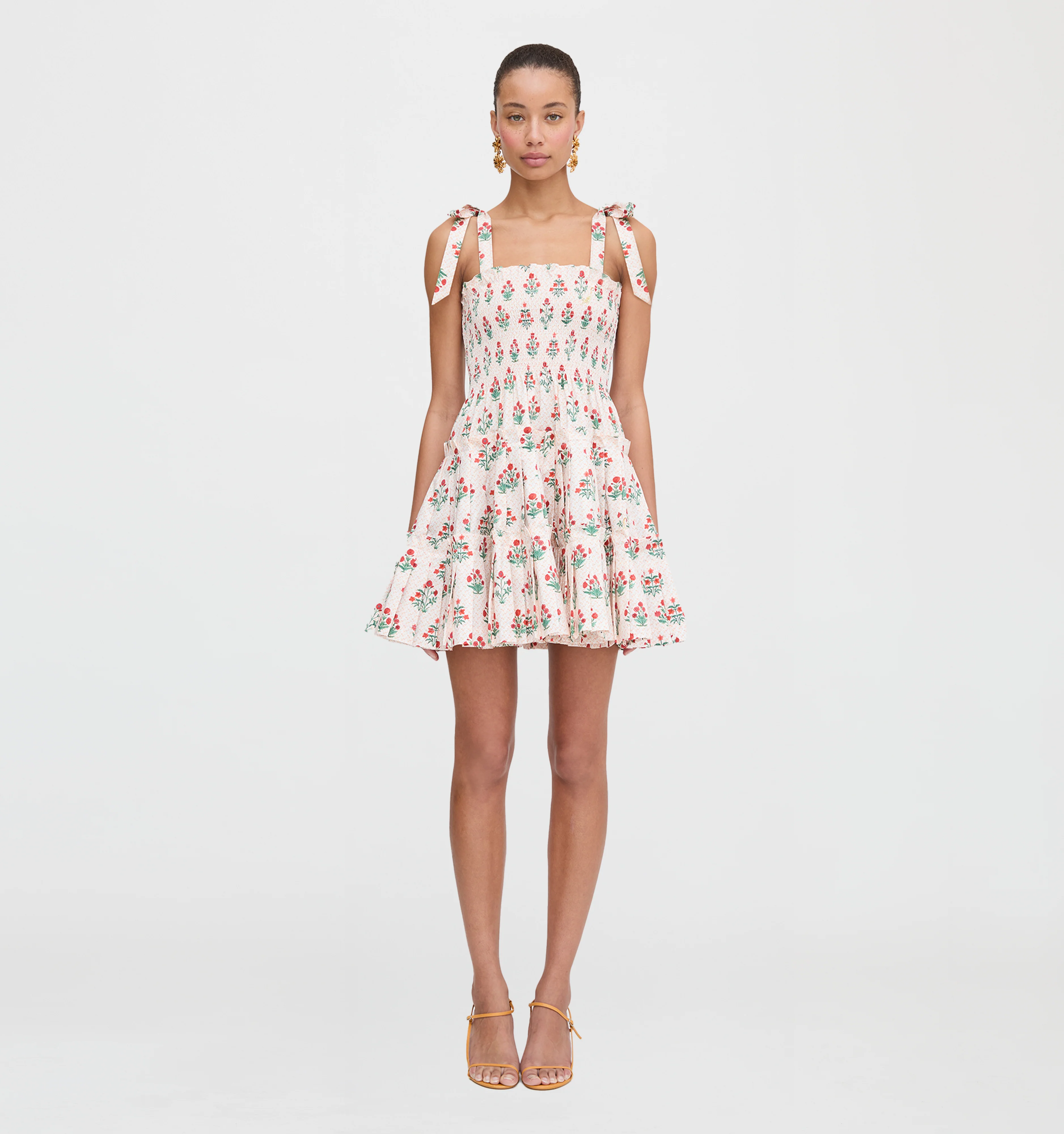 The Ribbon Charlotte Nap Dress - Poppy Block Print