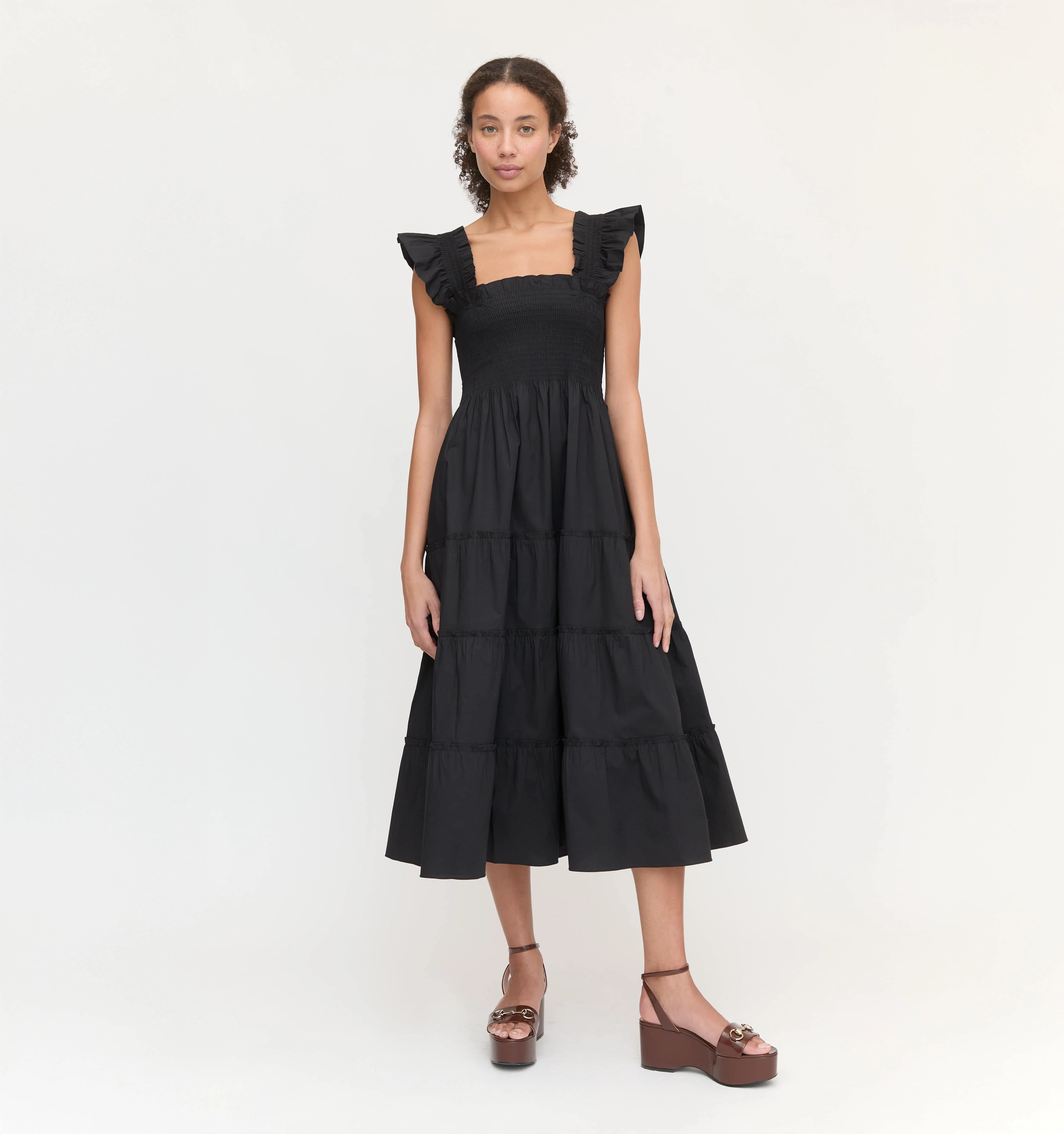 The Ellie Nap Dress - Black Poplin