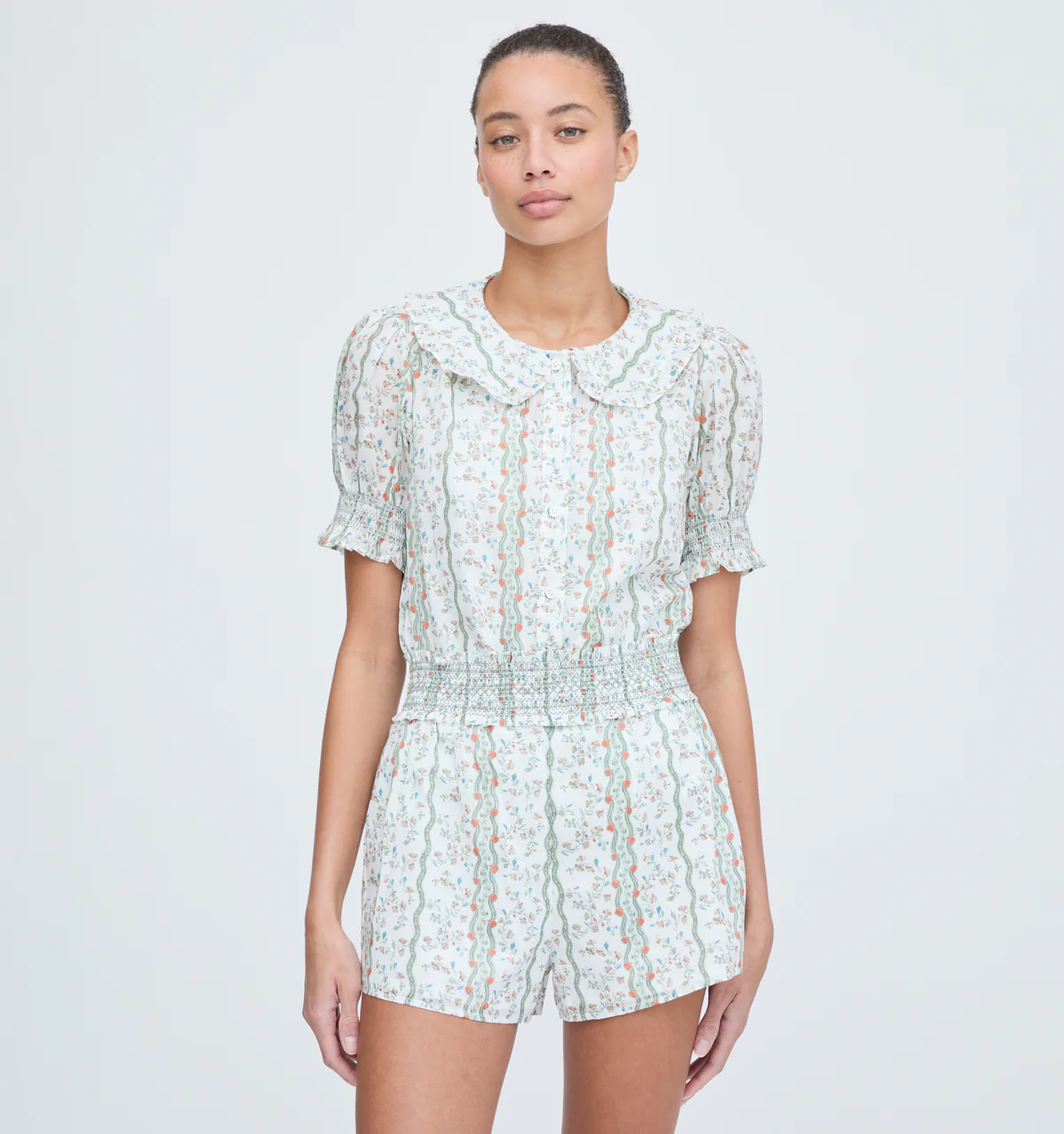 The Indra Shorts - Green Provence Floral