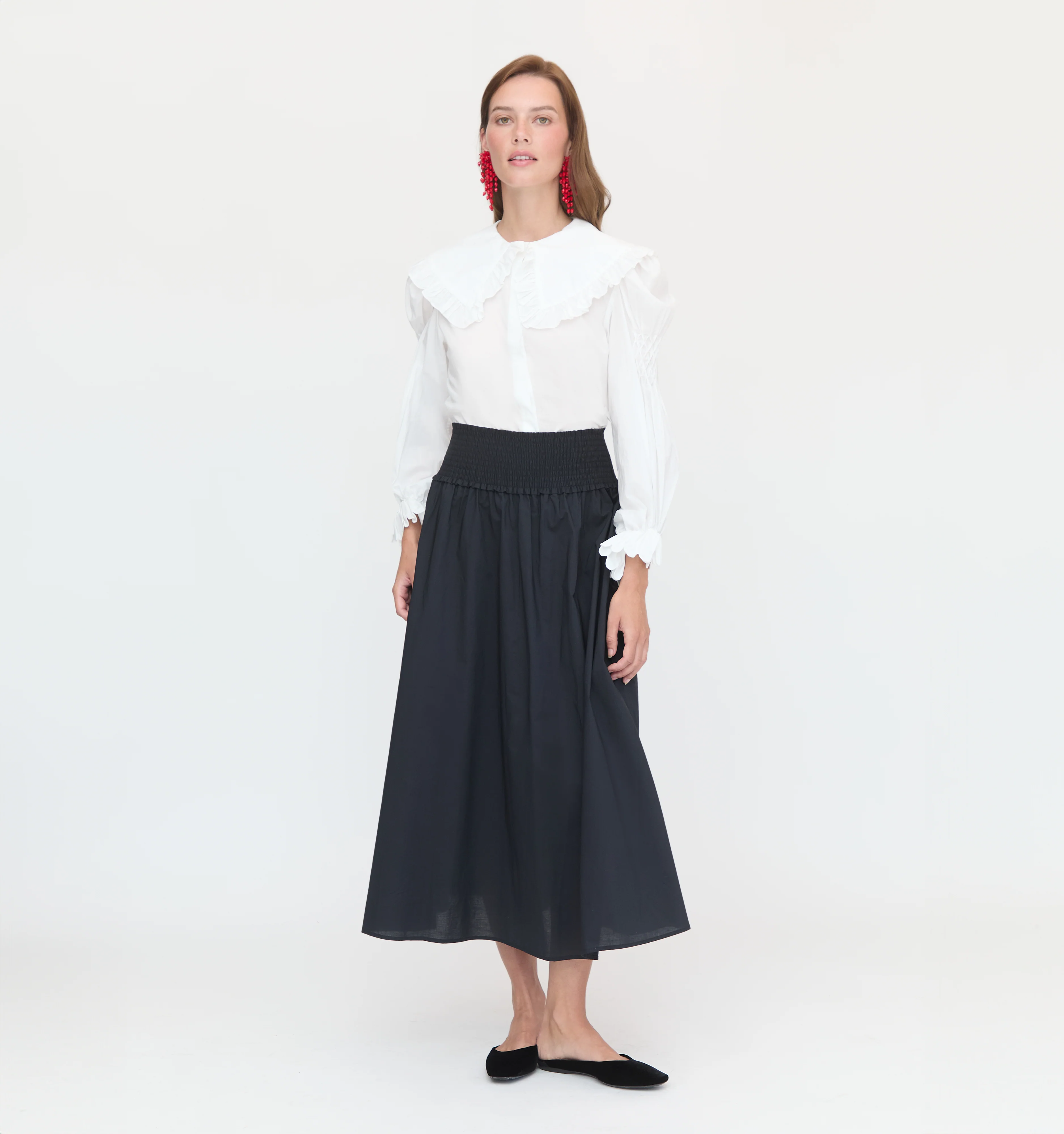 The Delphine Nap Skirt - Black Cotton