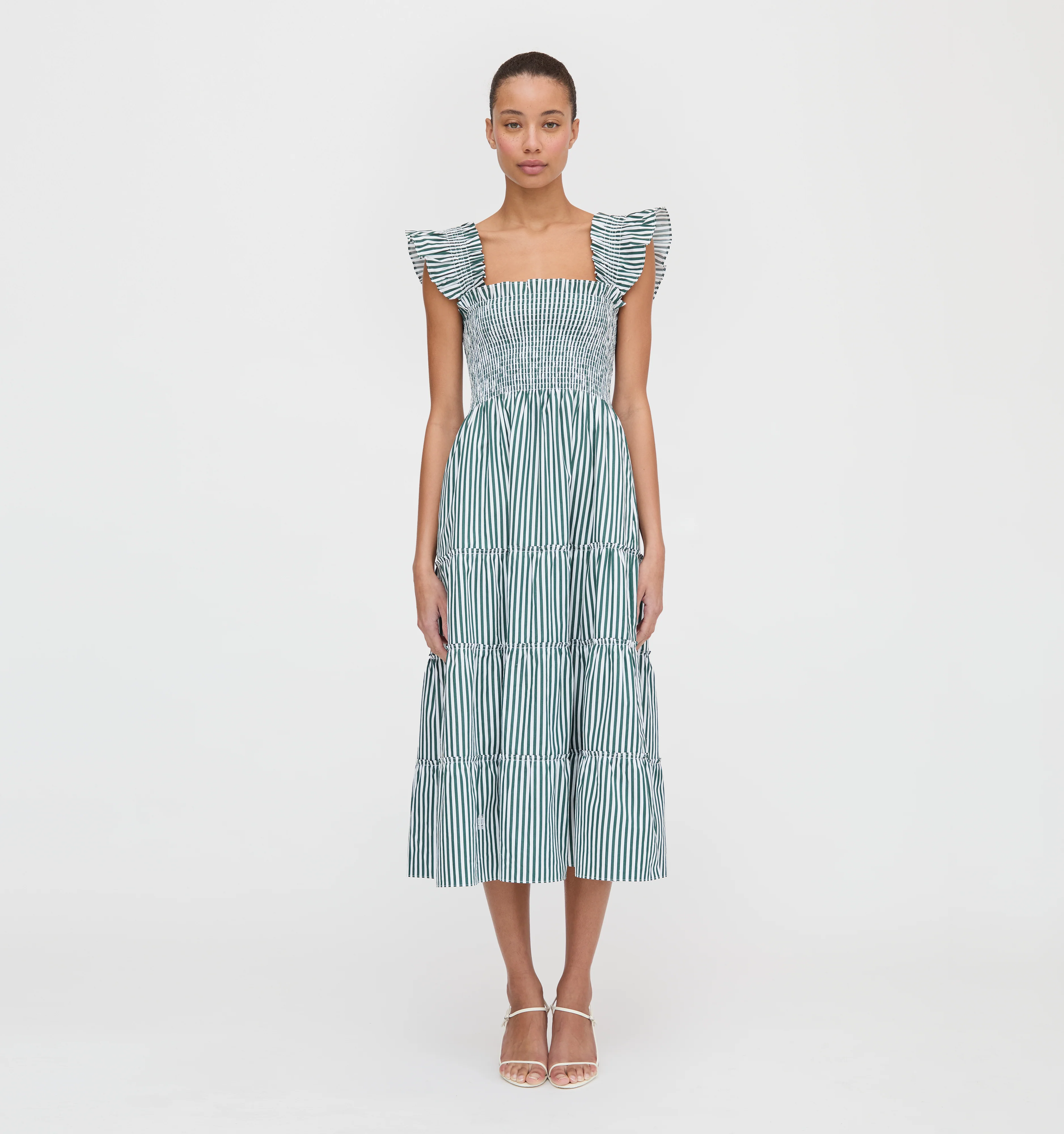 The Ellie Nap Dress - Green Stripe
