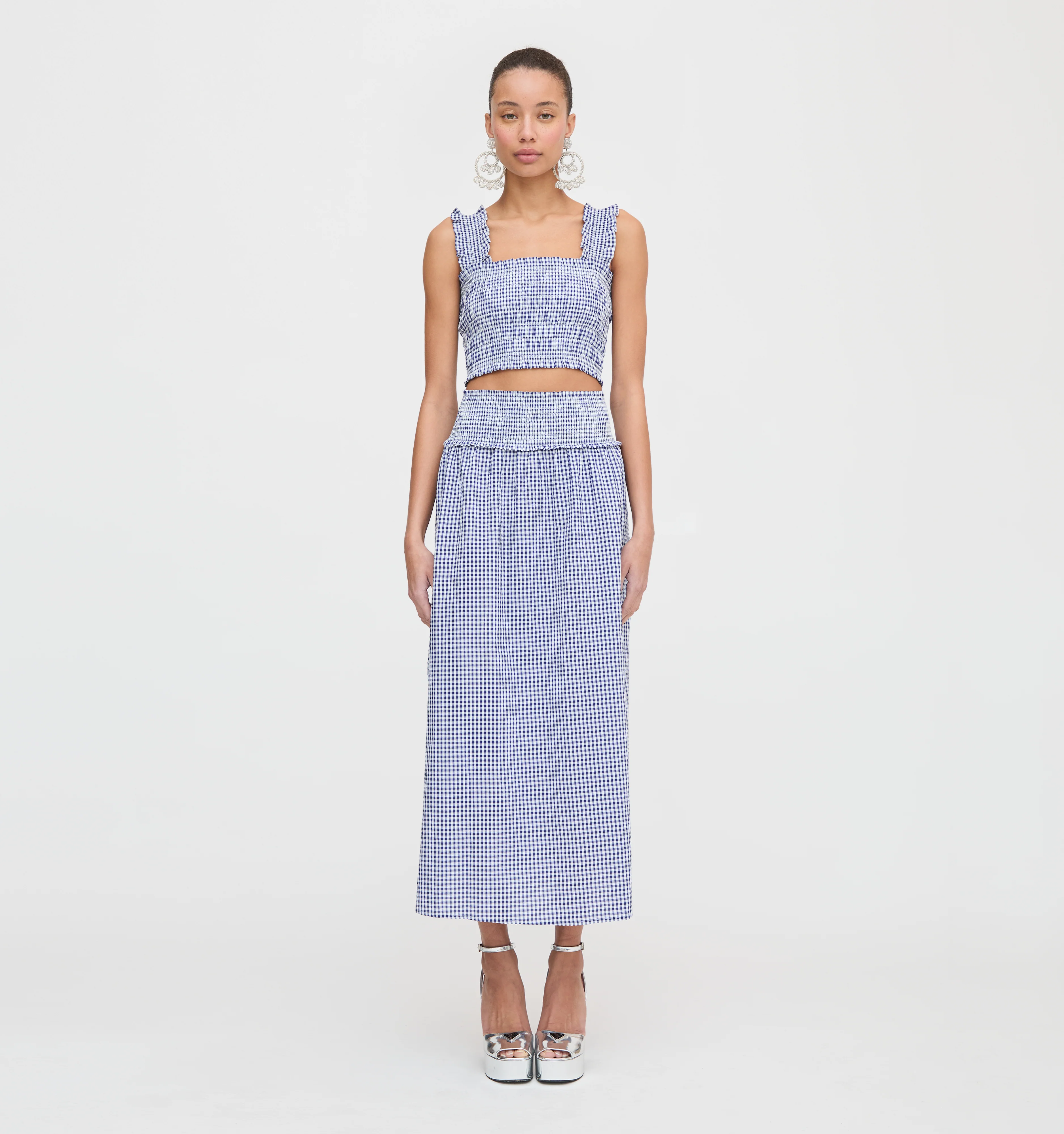 The Azalea Nap Top - Navy Gingham