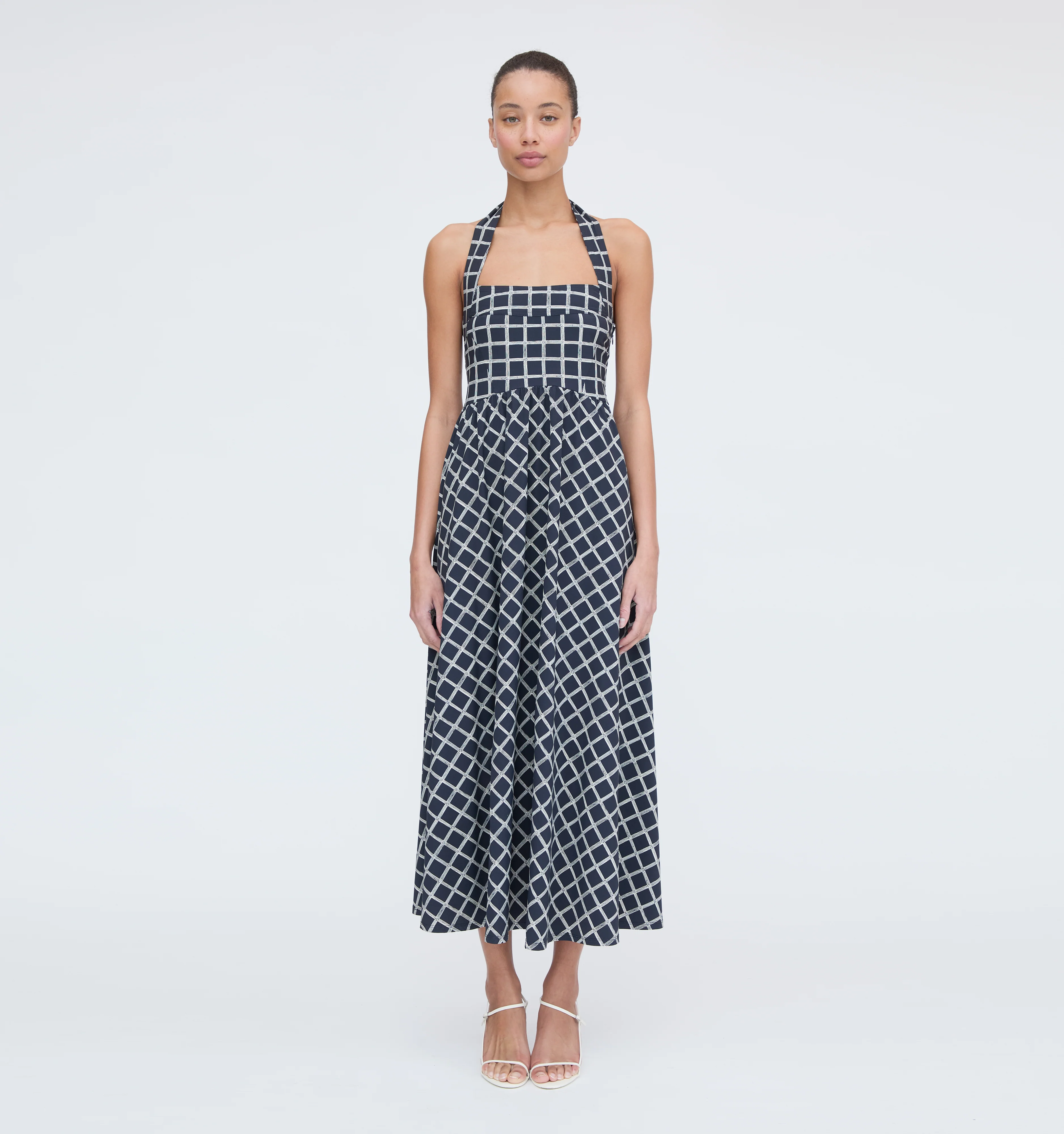 The Fleur Midi Dress - Grecian Check Jersey